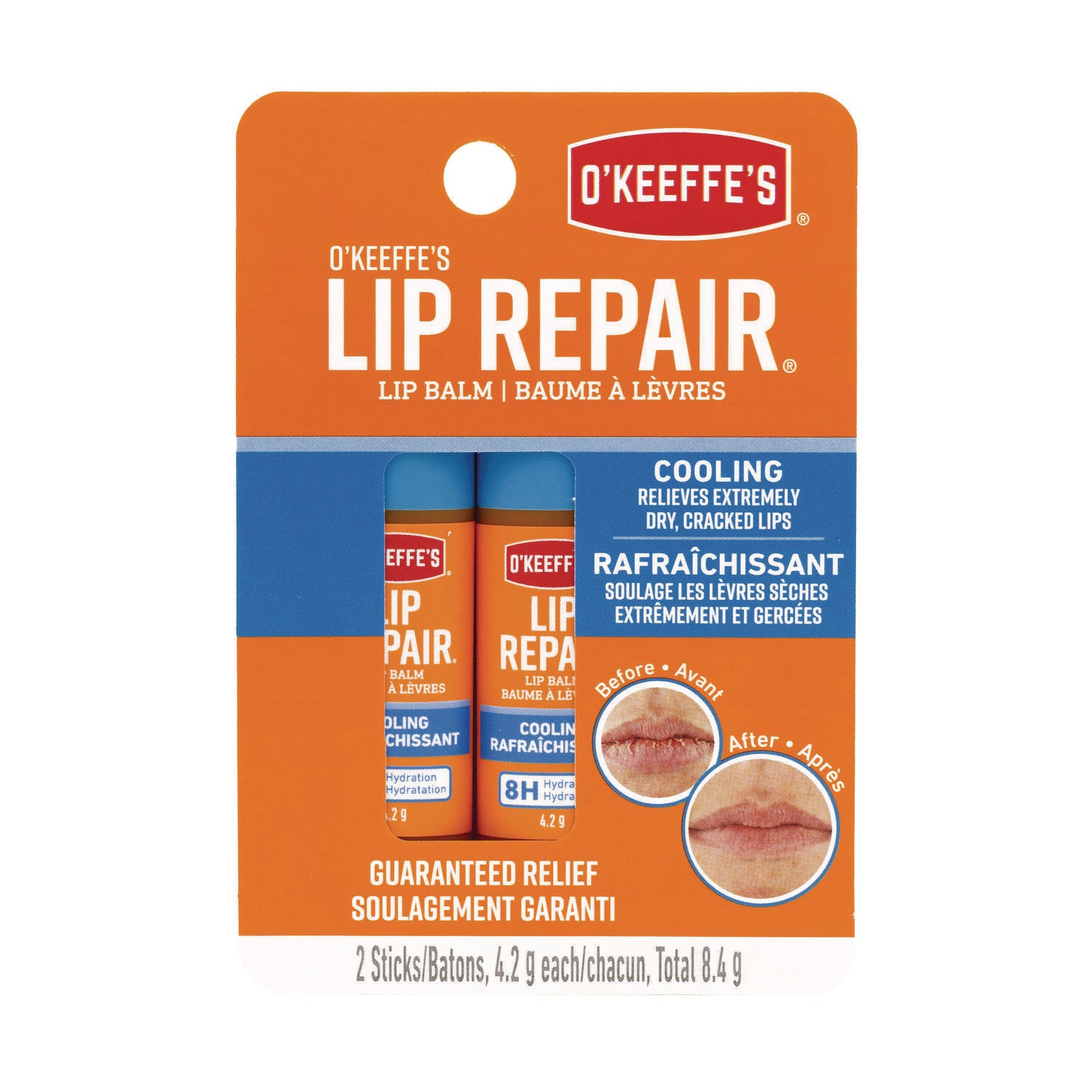 Lip Repair Cooling Lip Balm, 0.15 oz Stick, 2/Pack