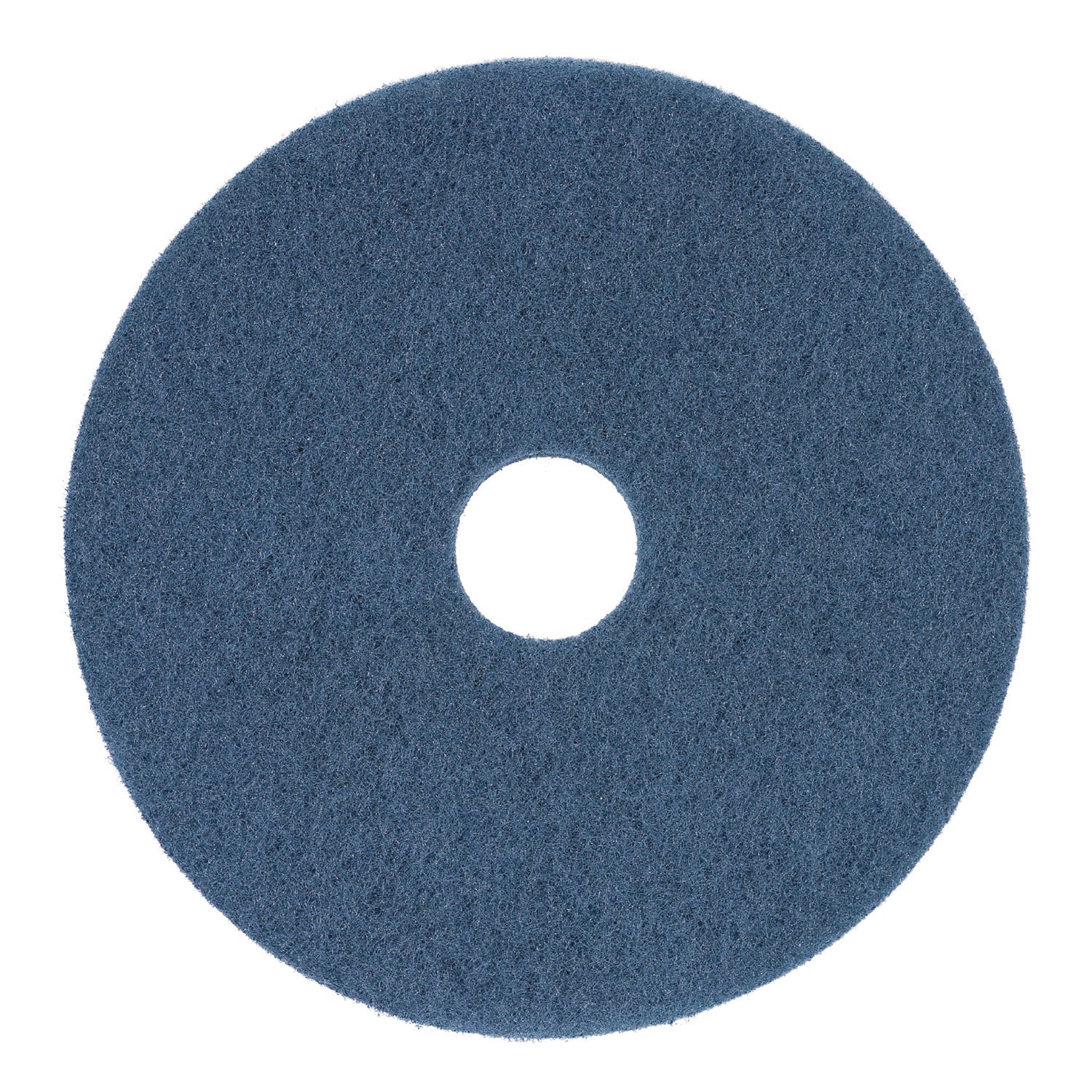 Scrubbing Floor Pads, 14" Diameter, Blue, 5/Carton