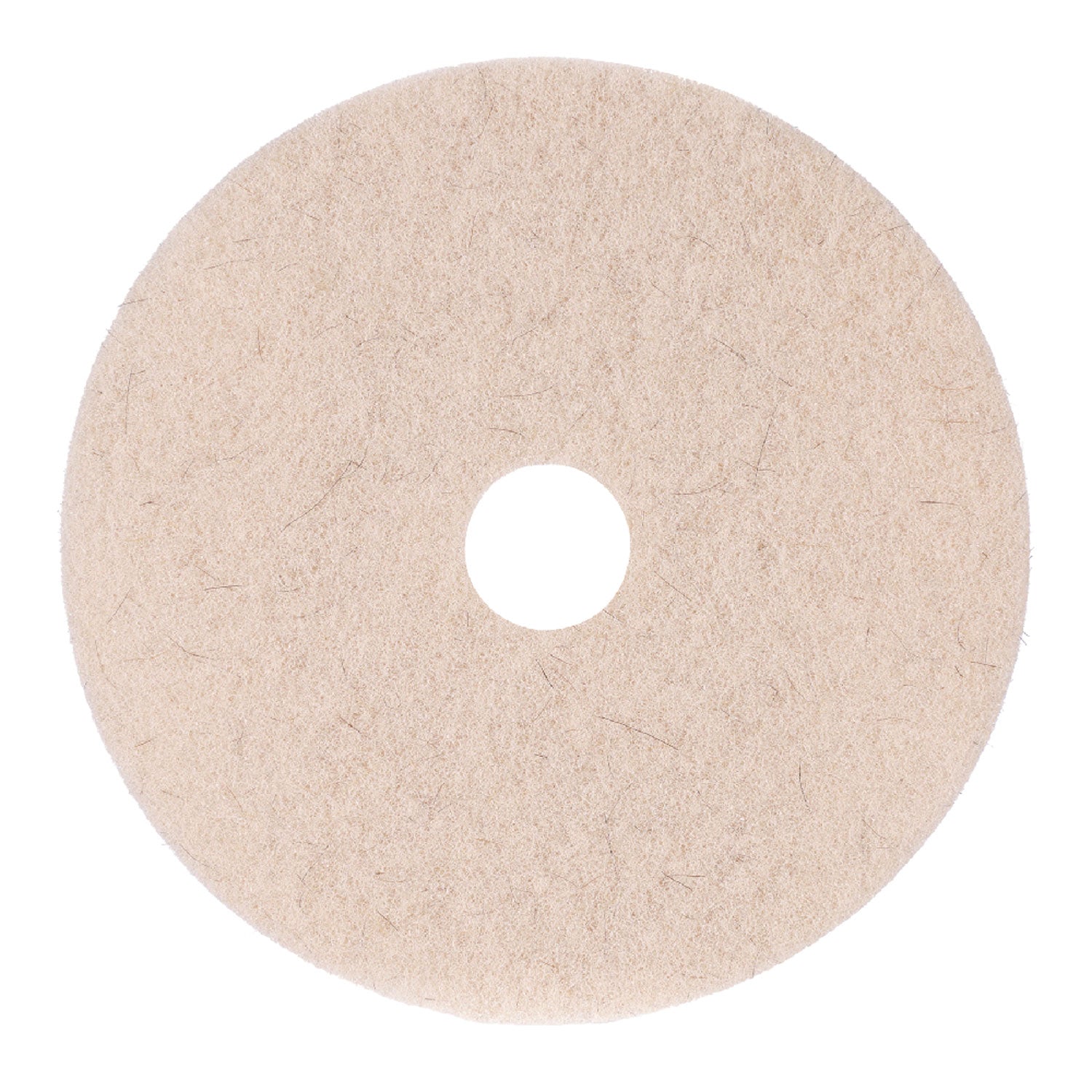 Natural Hog Hair Burnishing Floor Pads, 17" Diameter, Tan, 5/Carton