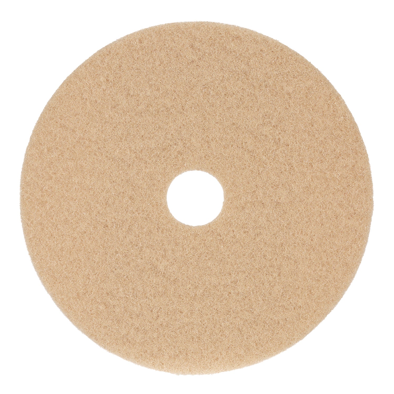 Burnishing Floor Pads, 19" Diameter, Tan, 5/Carton