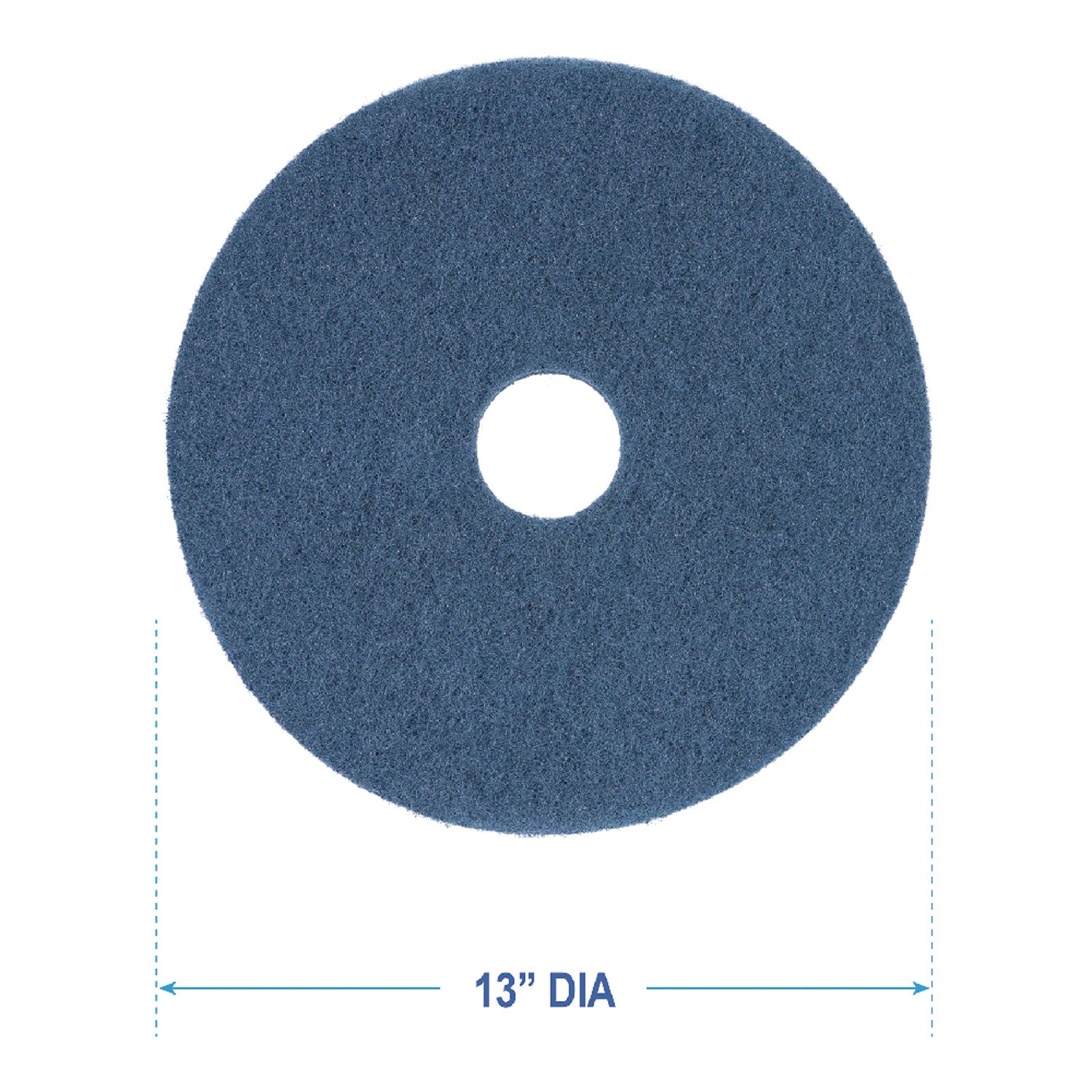 Boardwalk® Scrubbing Floor Pads, 13" Diameter, Blue, 5/Carton