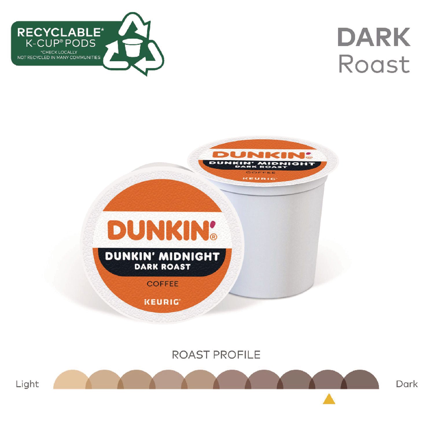 Dunkin Donuts® K-Cup Pods, Original Dark Roast, 22/Box