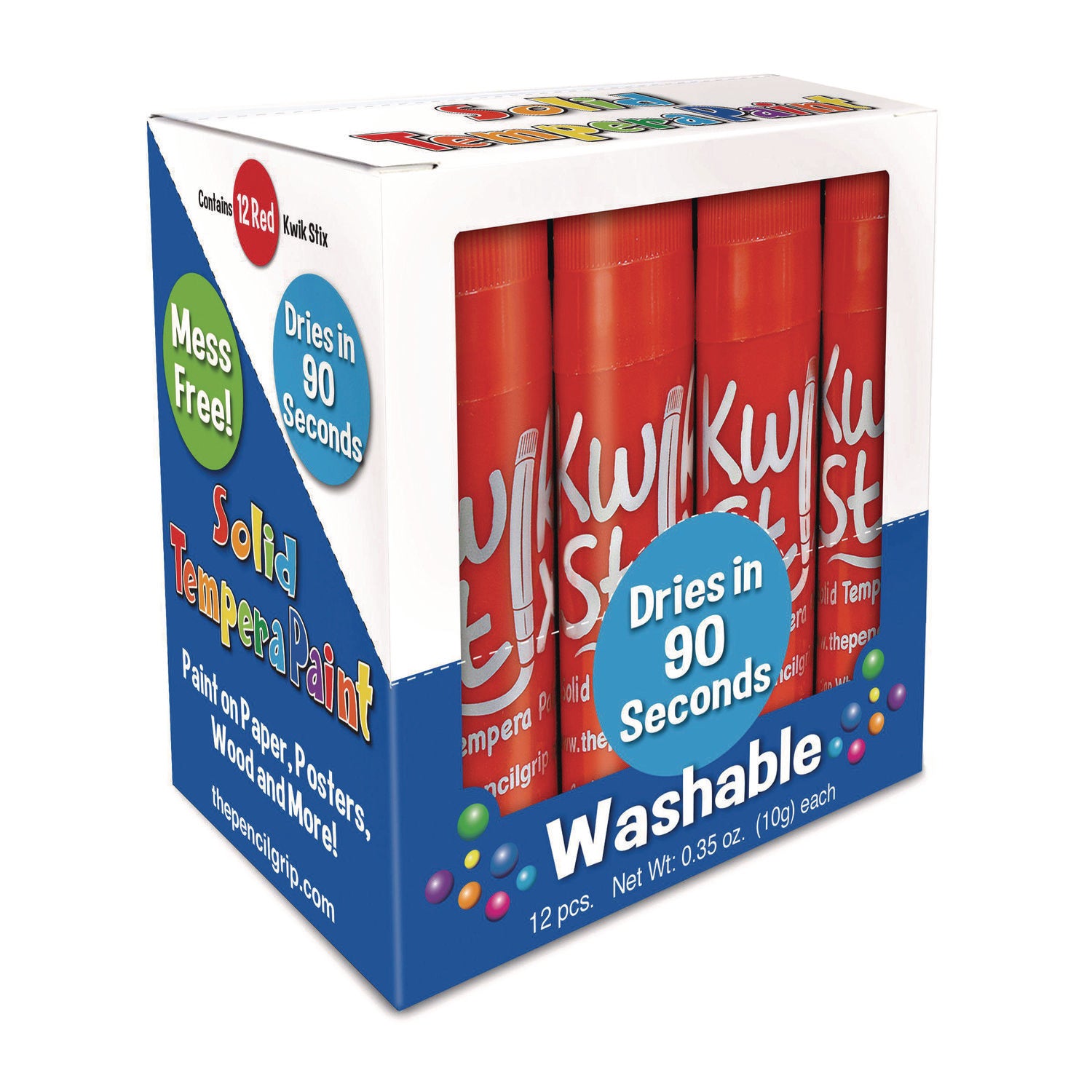 Kwik Stix Single Color Pack, 0.7" x 3.5", Red, 12/Pack, 12 Packs/Carton TPG Creations™ Flipcost