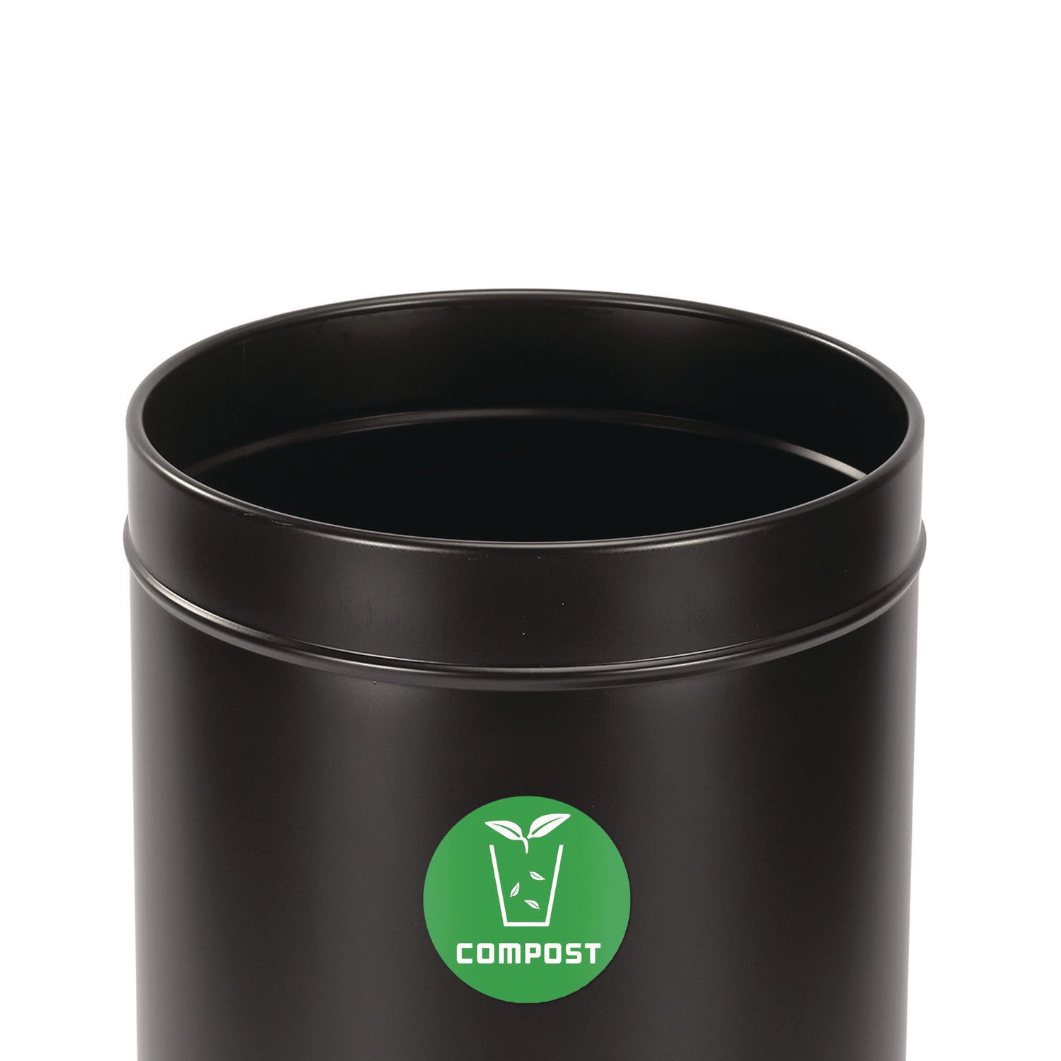 Alpine Industries 27 Gallon Black Stainless Steel Compost Can