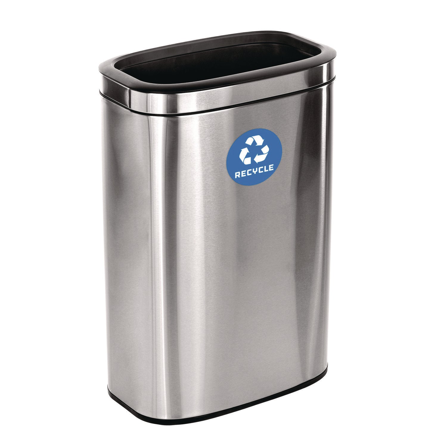 10.5 Gallon Slim Recycling Can, Brushed Stainless Steel Alpine Industries Flipcost