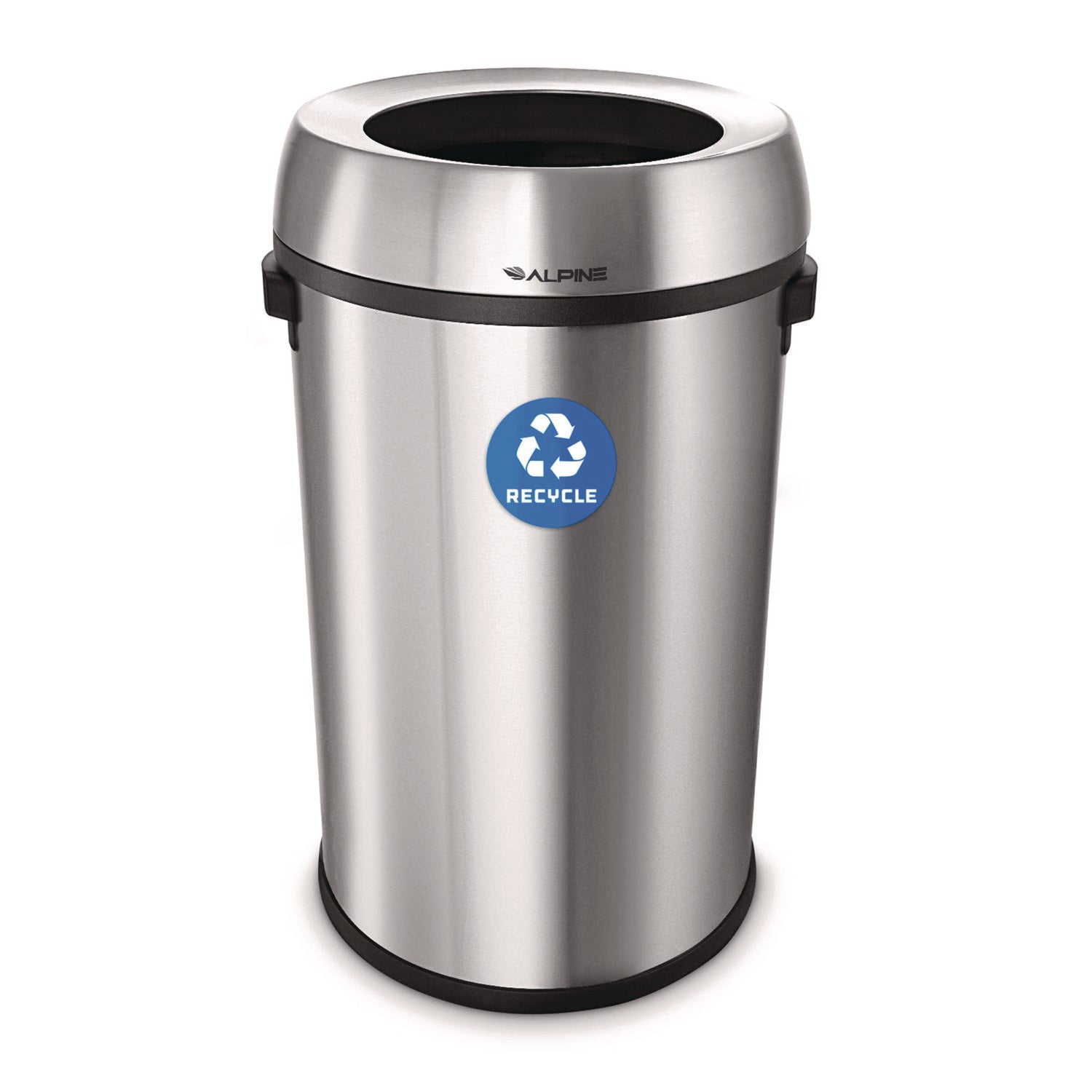 17 Gallon Stainless Steel Open Top Recycling Bin Receptacle