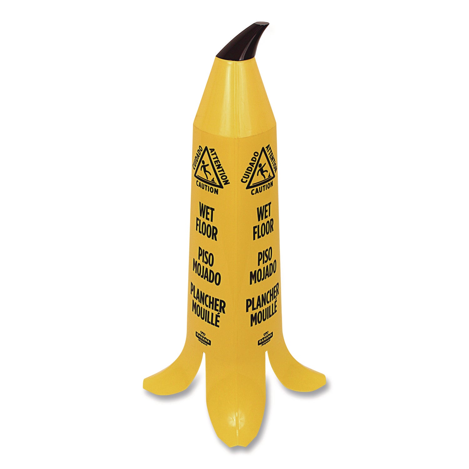 Impact® Banana Wet Floor Cones, 14.25 x 14.25 x 36.75, Yellow/Brown/Black