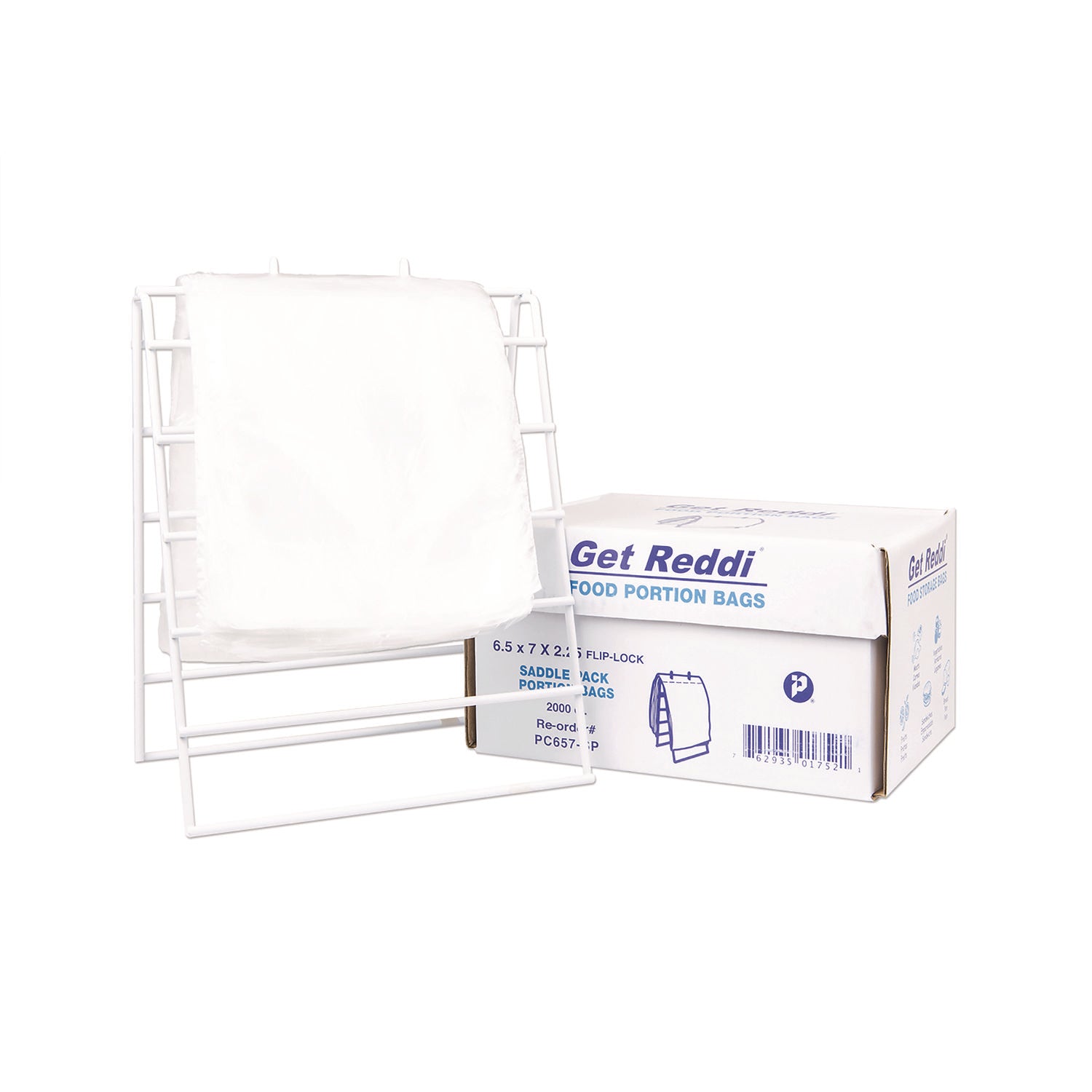 Get Reddi Saddle Pack Poly Food Portion Bags, Fold-Top Closure, 0.5 mil, 6.5" x 7", Clear, 2,000/Carton Inteplast Group Flipcost