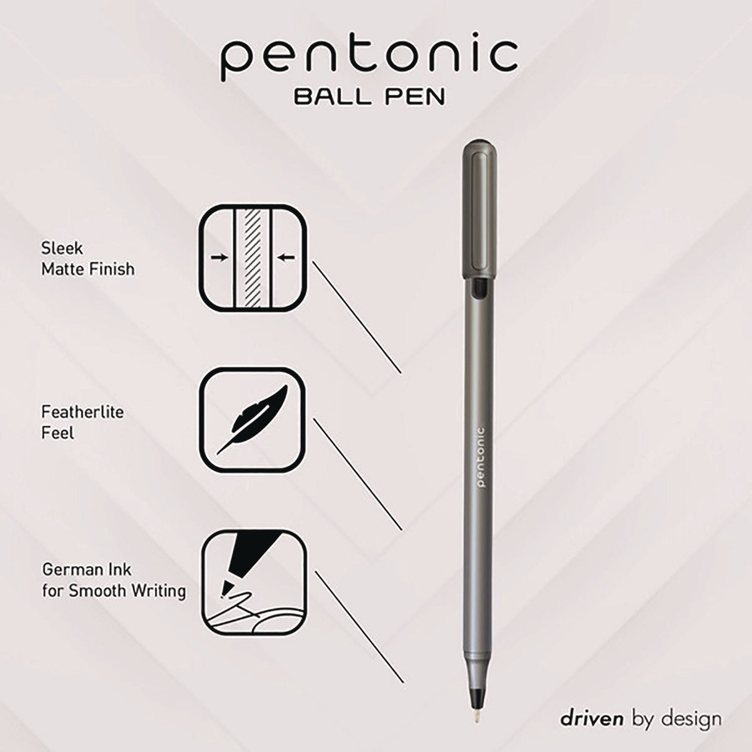 PENTONIC Medium Point Ballpoint Pen, 1 mm, Assorted Ink Colors, Charcoal Gray Barrel, 25/Pack TOPS™ Flipcost