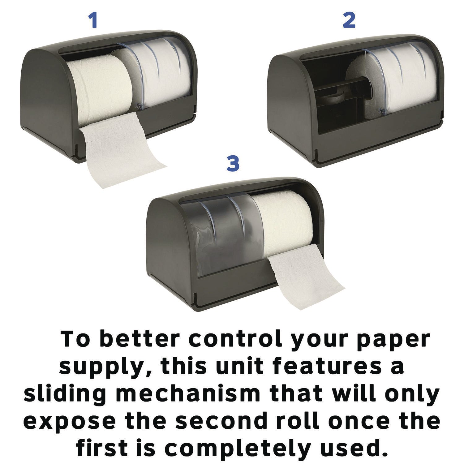 Side-by-Side Double Roll Toilet Tissue Dispenser, 6.3 x 6.3 x 10.3, Gray Alpine Industries Flipcost