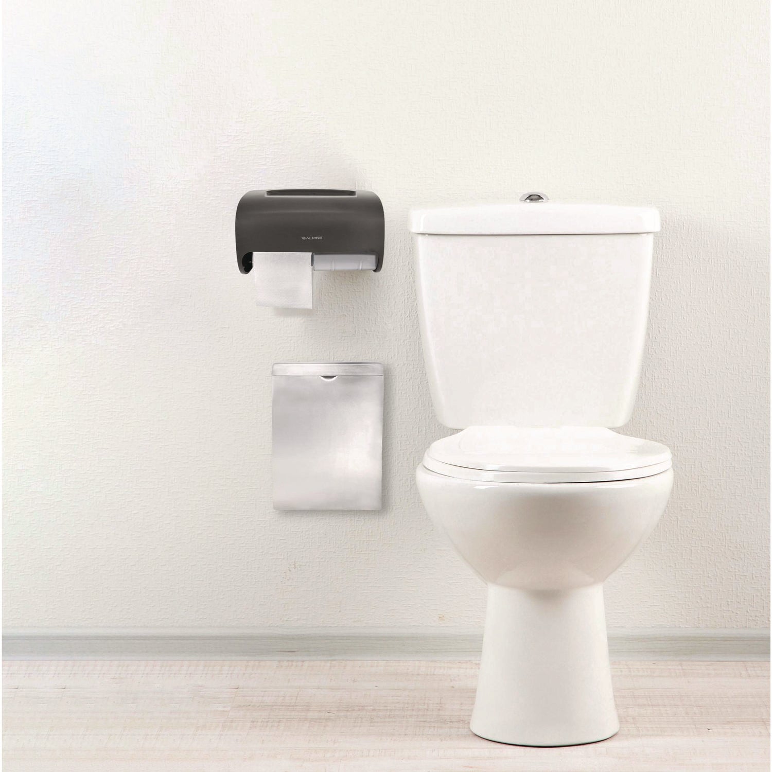 Side-by-Side Double Roll Toilet Tissue Dispenser, 6.3 x 6.3 x 10.3, Gray Alpine Industries Flipcost