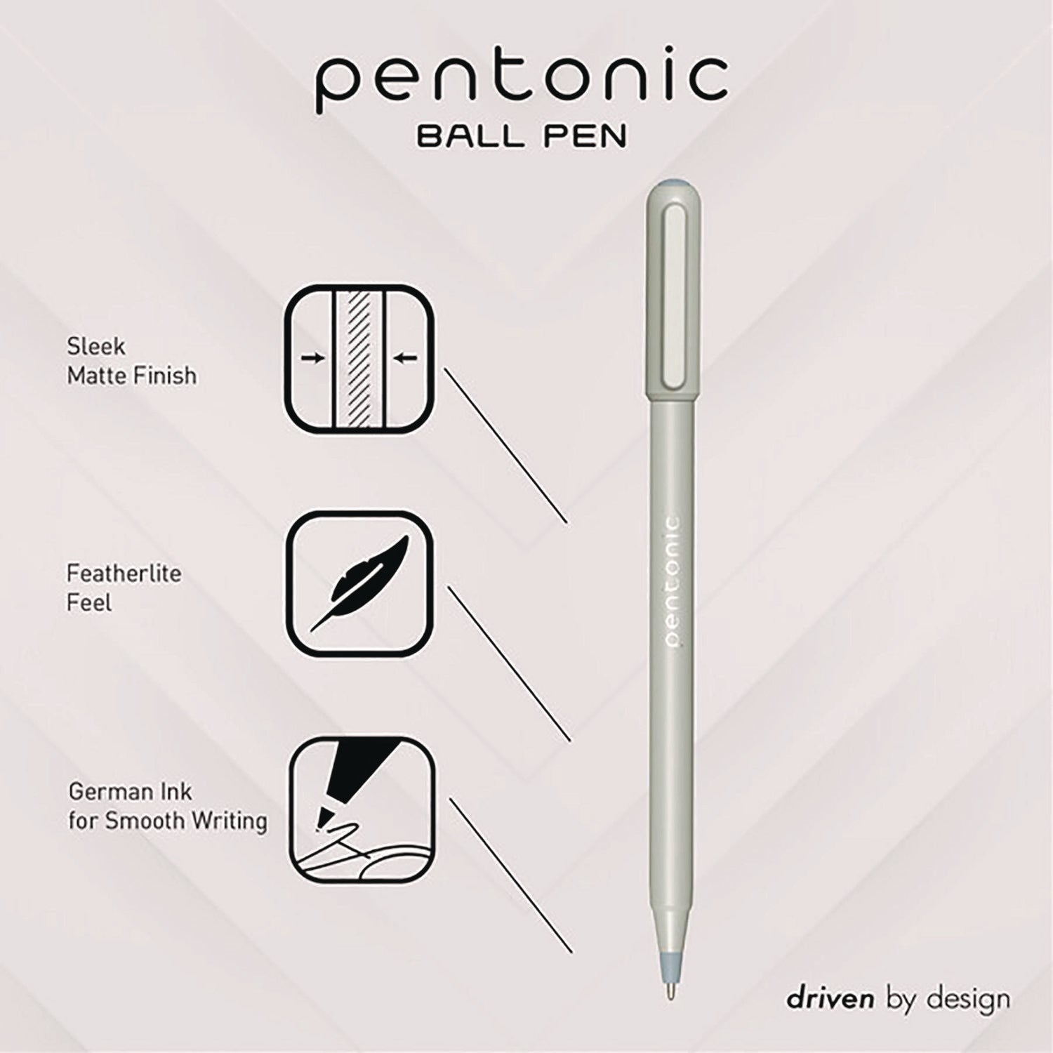 PENTONIC Frost Pen, Stick, Fine 0.7 mm, Black Ink, Pale Gray Barrel, 10/Pack TOPS™ Flipcost