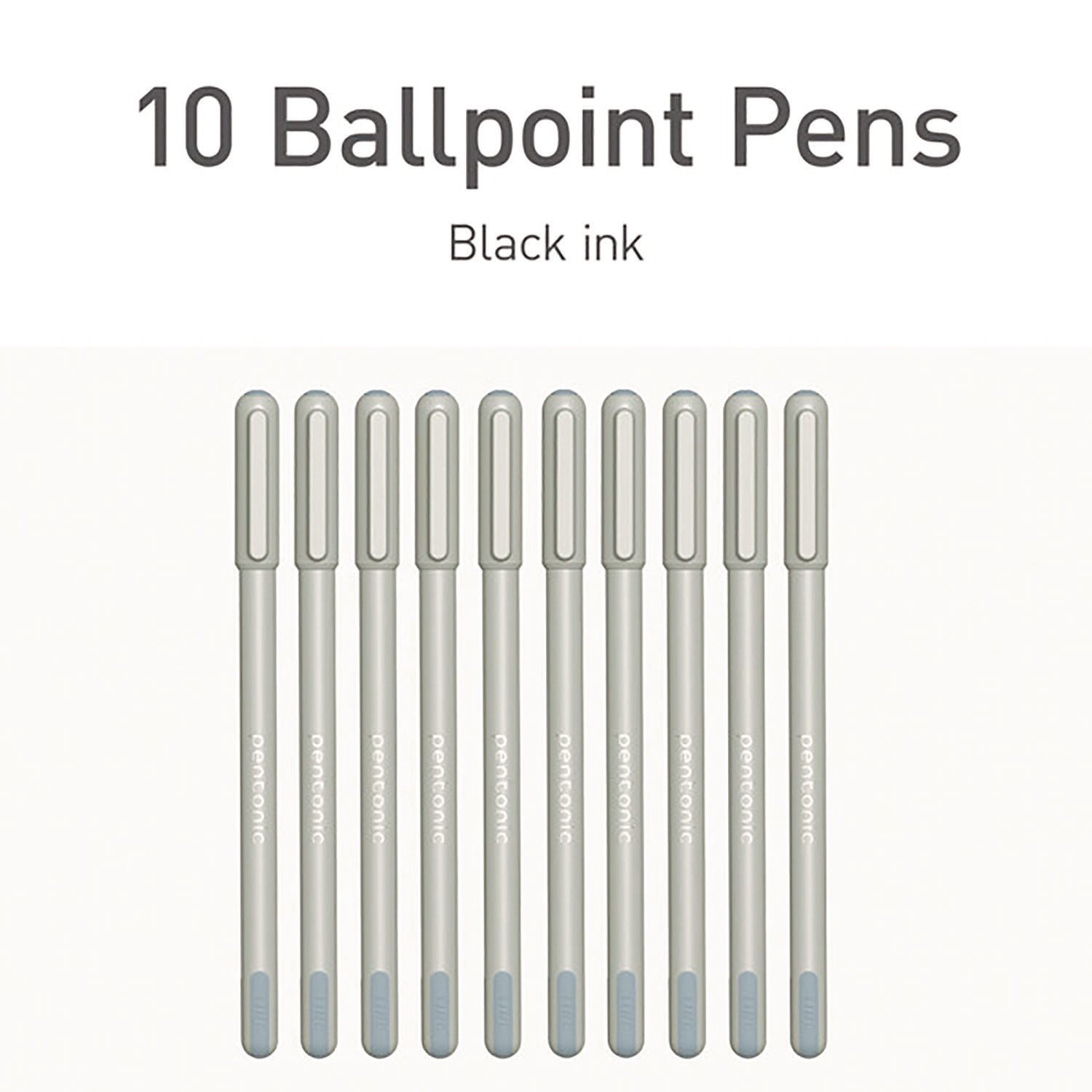 PENTONIC Frost Pen, Stick, Fine 0.7 mm, Black Ink, Pale Gray Barrel, 10/Pack TOPS™ Flipcost