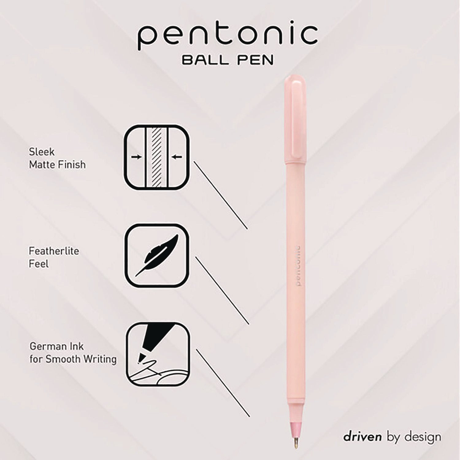 PENTONIC Frost Pen, Stick, Fine 0.7 mm, Red Ink, Pale Pink Barrel, 10/Pack TOPS™ Flipcost