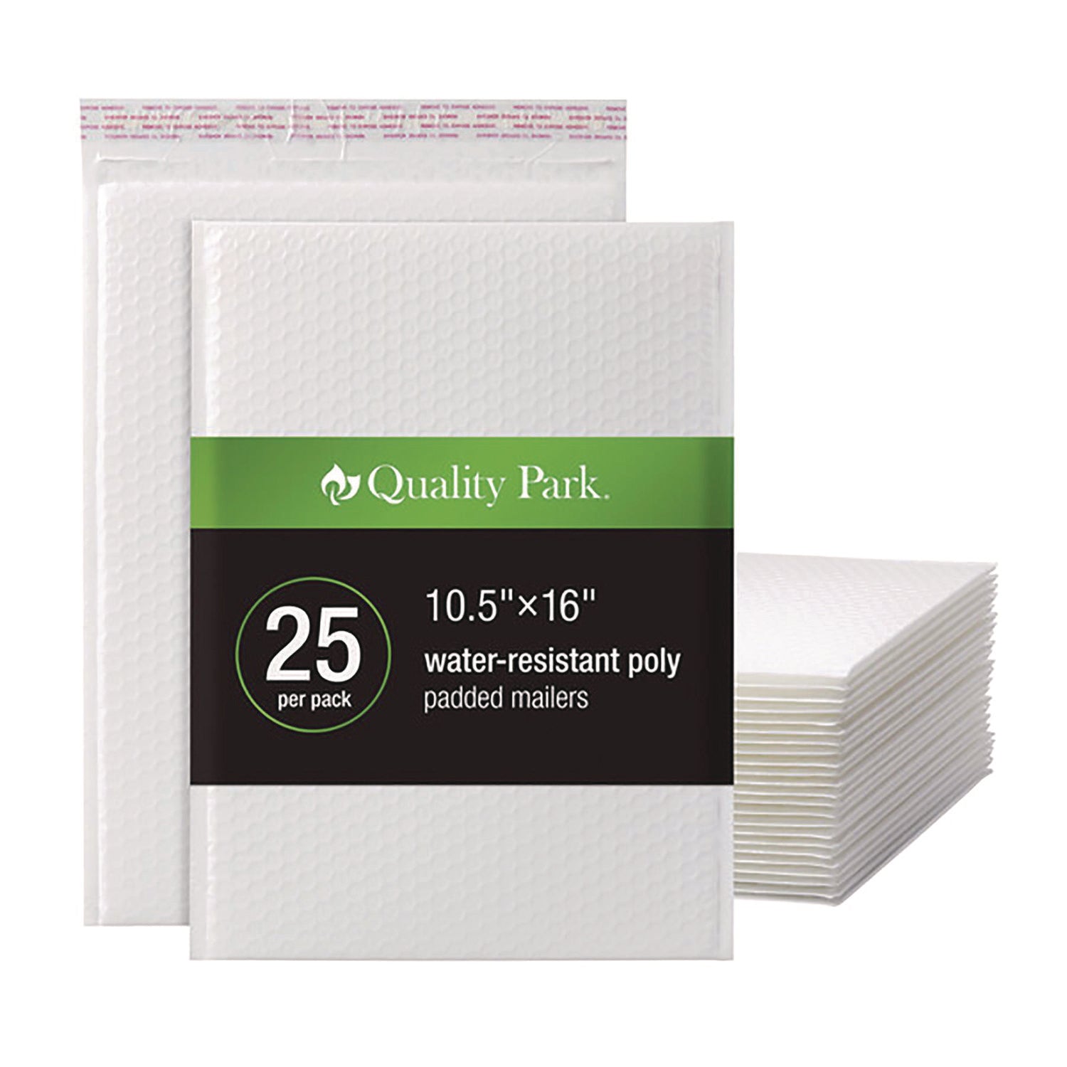 Poly Bubble Mailers, #5, Barrier Bubble Cushion, Redi-Seal Adhesive Closure, 10.5 x 15, White, 25/Pack