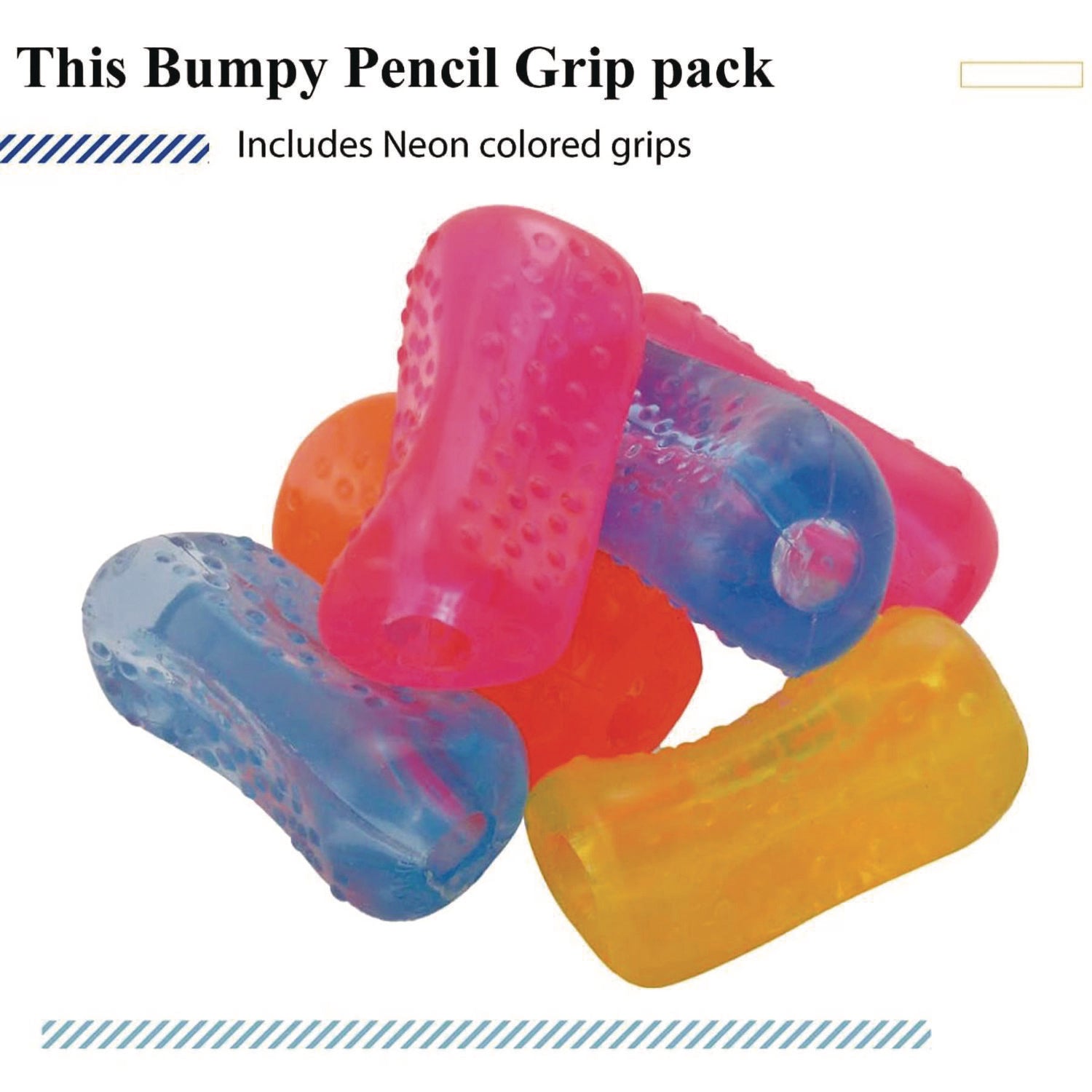 Bumpy Pencil Grip. 0.6" Long, Assorted Neon Colors, 72/Carton TPG Creations™ Flipcost