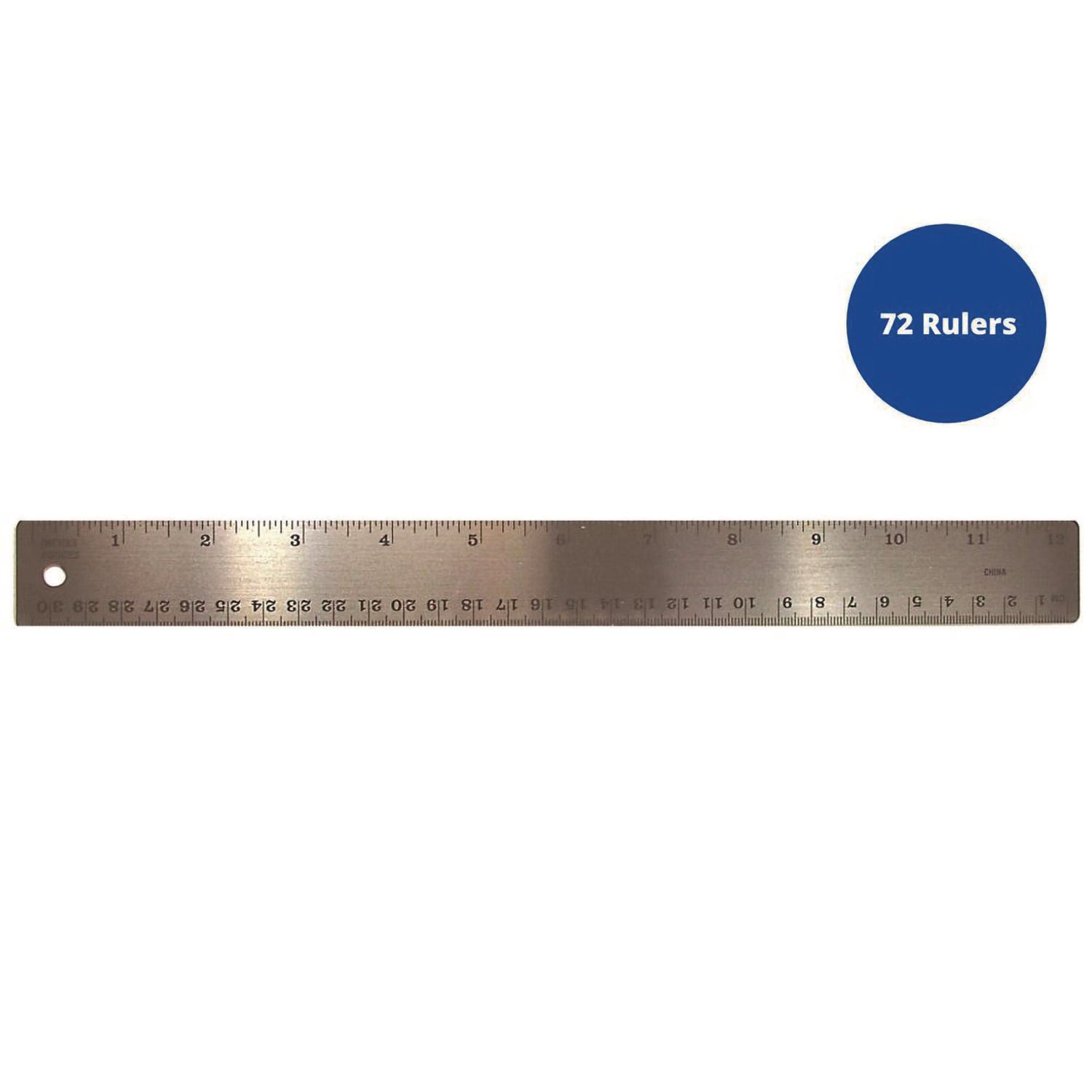 Stainless Steel Ruler, Standard/Metric, 12" Long, Silver, 72/Carton TPG Creations™ Flipcost