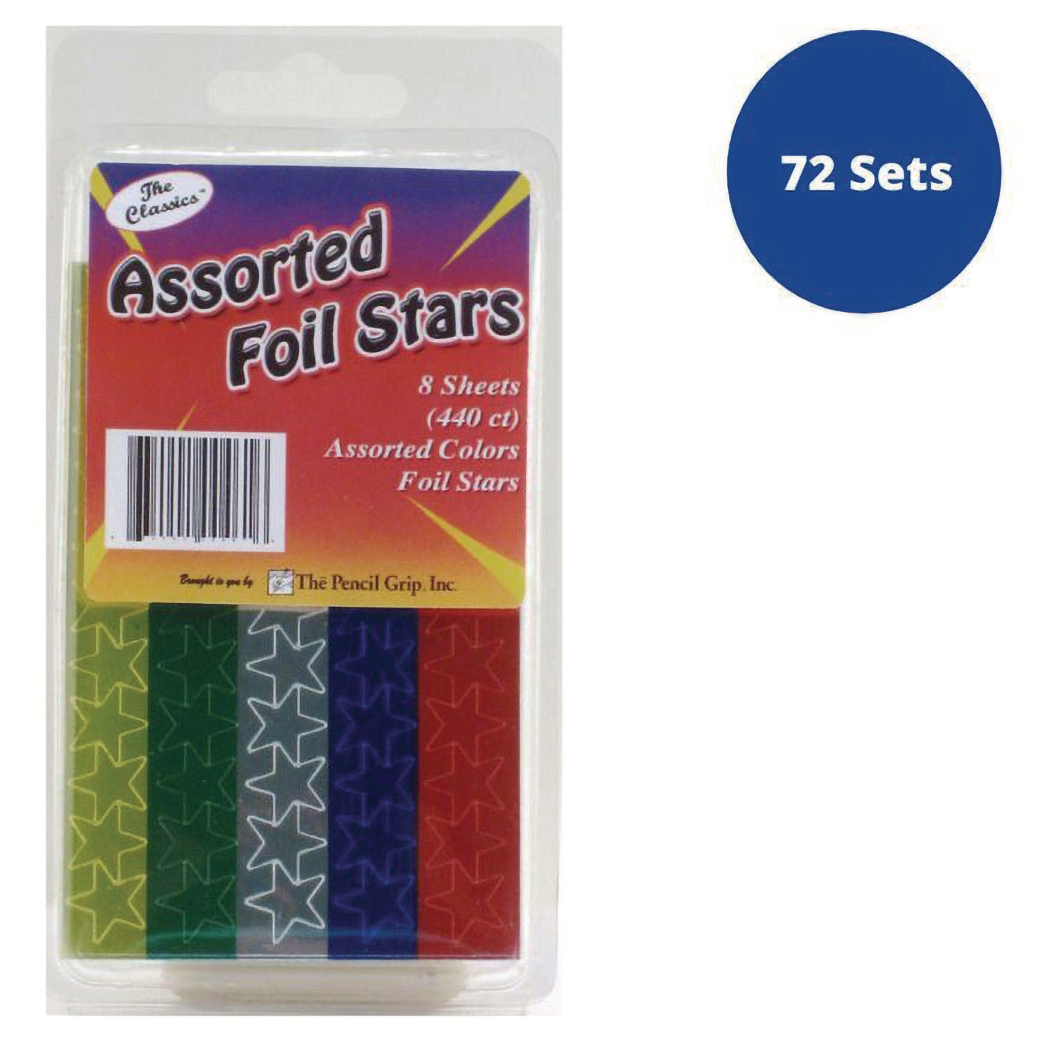 Foil Star Stickers, Assorted Colors, 55/Sheet, 8 Sheets/Pack, 72 Packs/Carton TPG Creations™ Flipcost