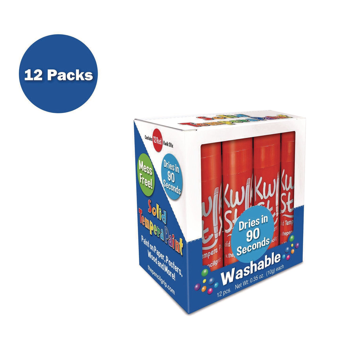 Kwik Stix Single Color Pack, 0.7" x 3.5", Red, 12/Pack, 12 Packs/Carton TPG Creations™ Flipcost