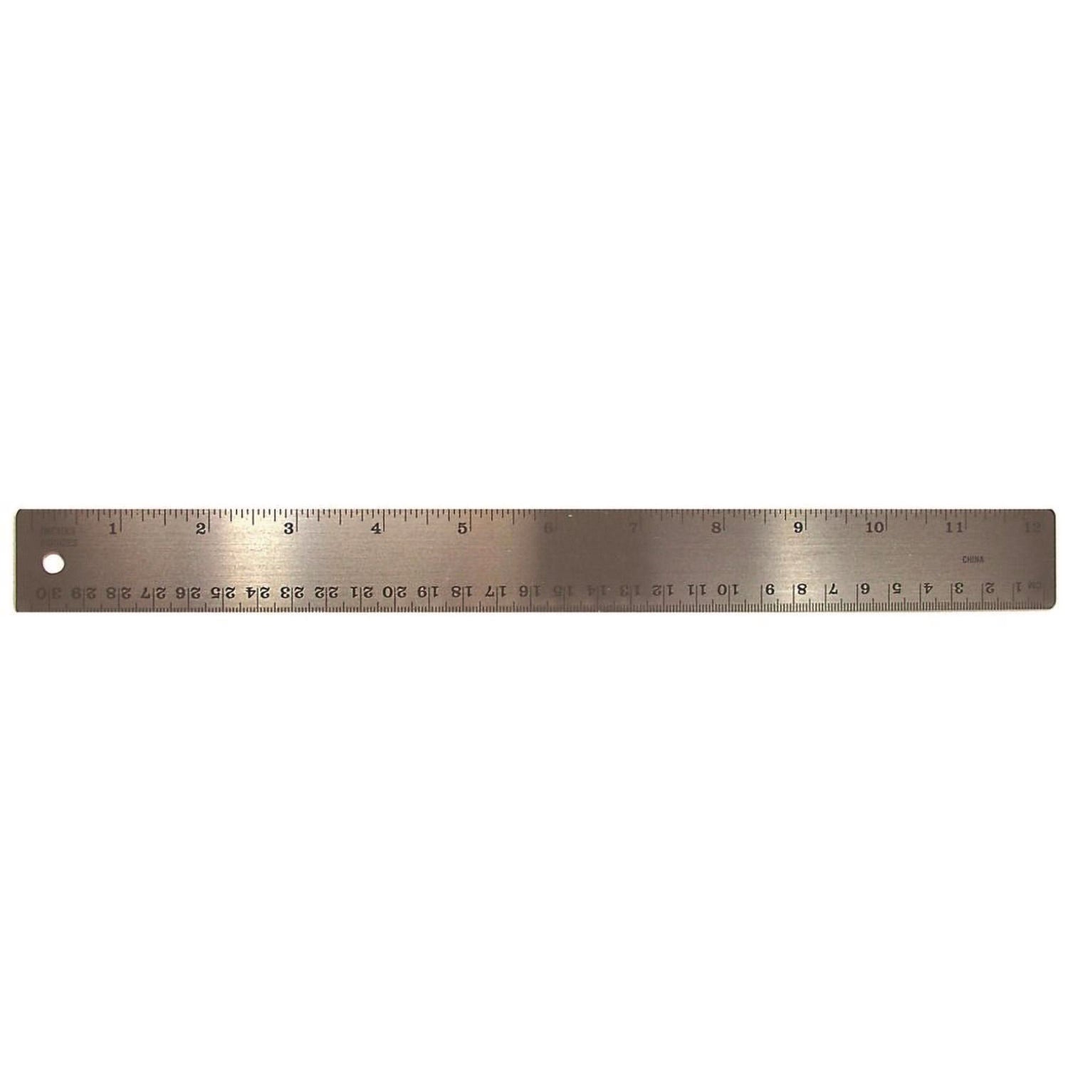 Stainless Steel Ruler, Standard/Metric, 12" Long, Silver, 72/Carton