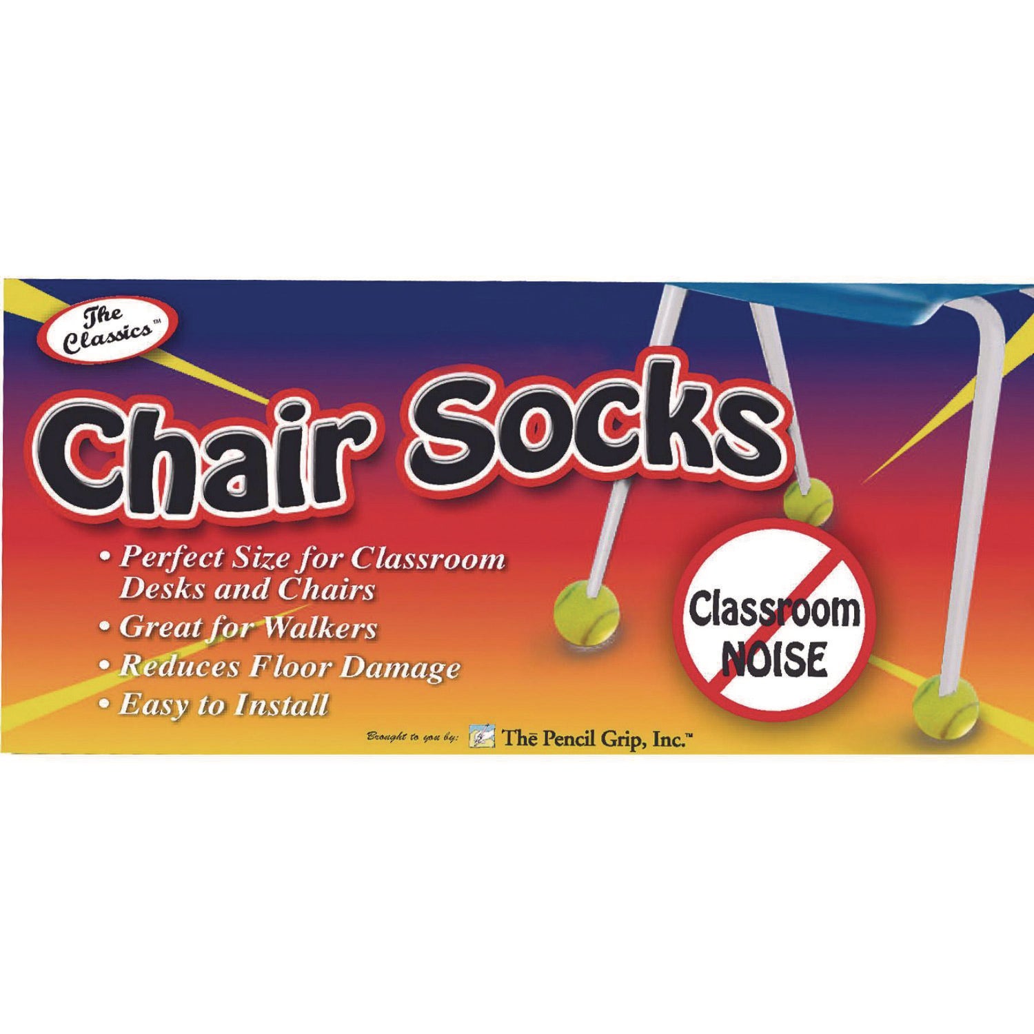 Chair Sox, 2.5", Yellow Felt/Rubber, 4/Pack, 36 Packs/Carton TPG Creations™ Flipcost