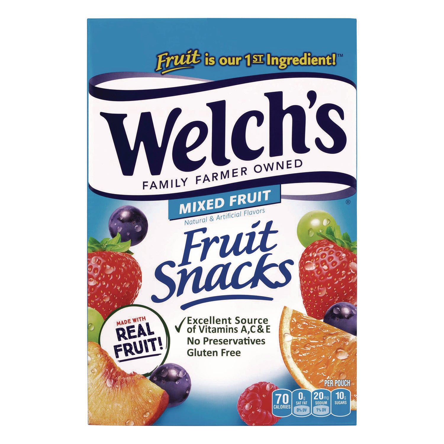 Fruit Snacks, Mixed Fruit, 0.9 oz Pouch, 40/Box