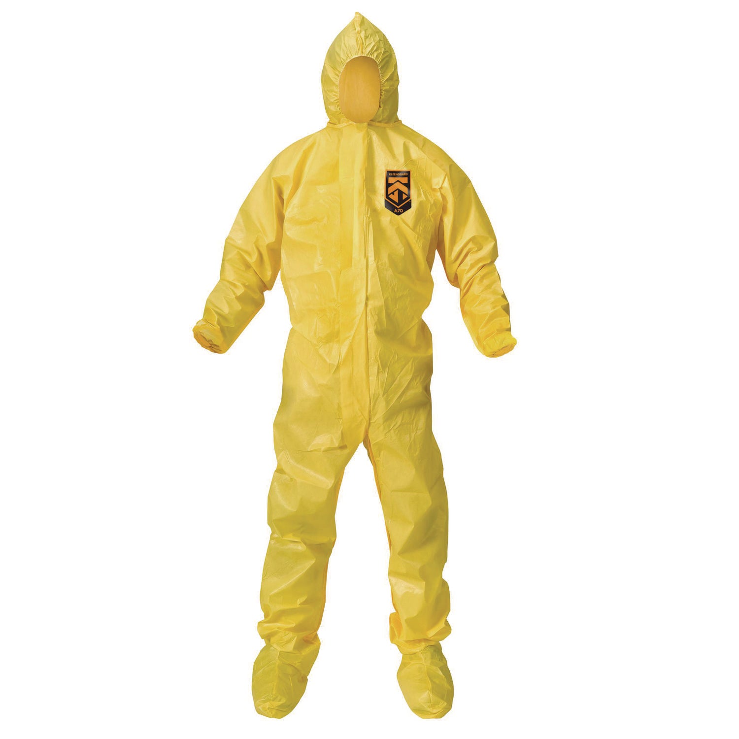 A70 Chemical Spray Protection Coveralls, Medium, Yellow, 12/Carton