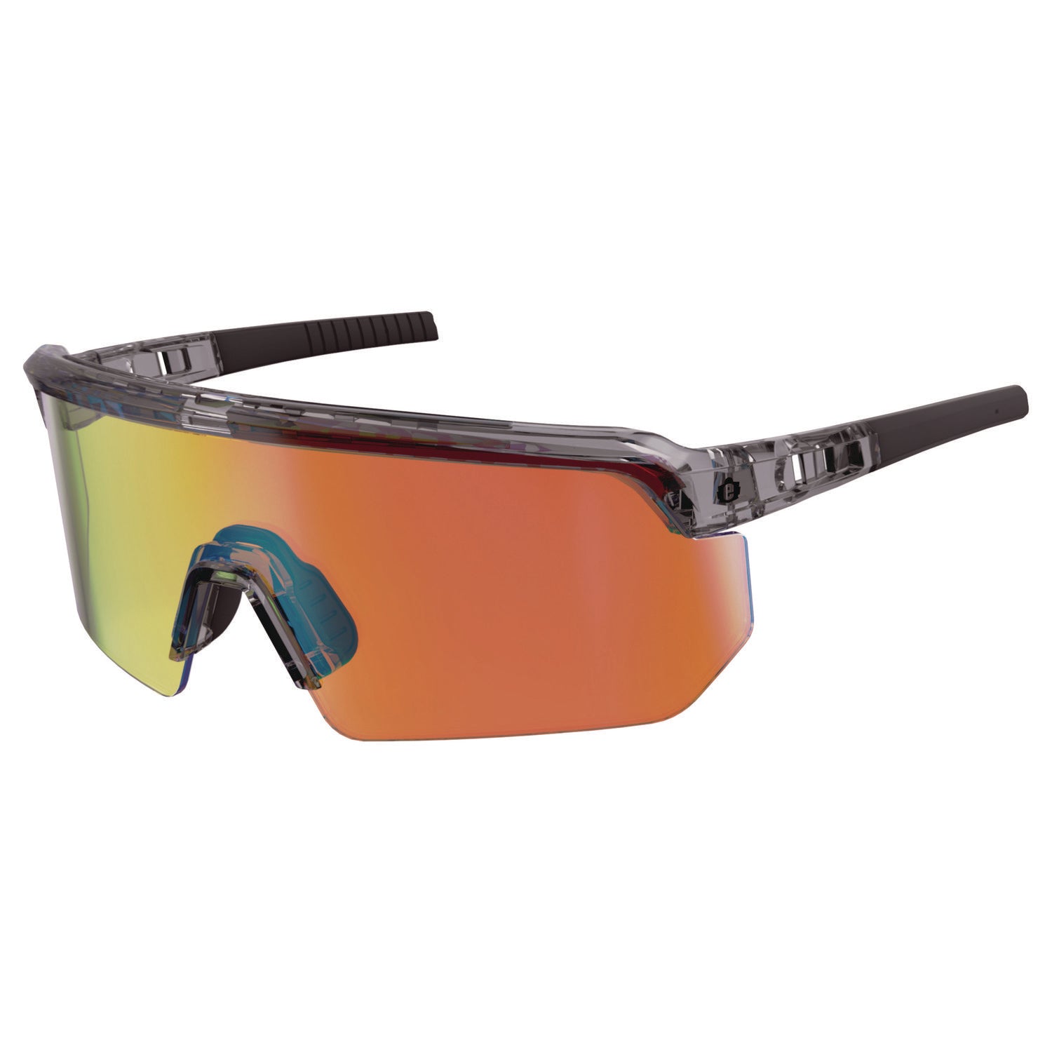 Skullerz AEGIR-AFASPM Anti-Scratch and Enhanced Anti-Fog Safety Glasses, Clear Smoke Frame, Orange Mirror Polycarb Lens