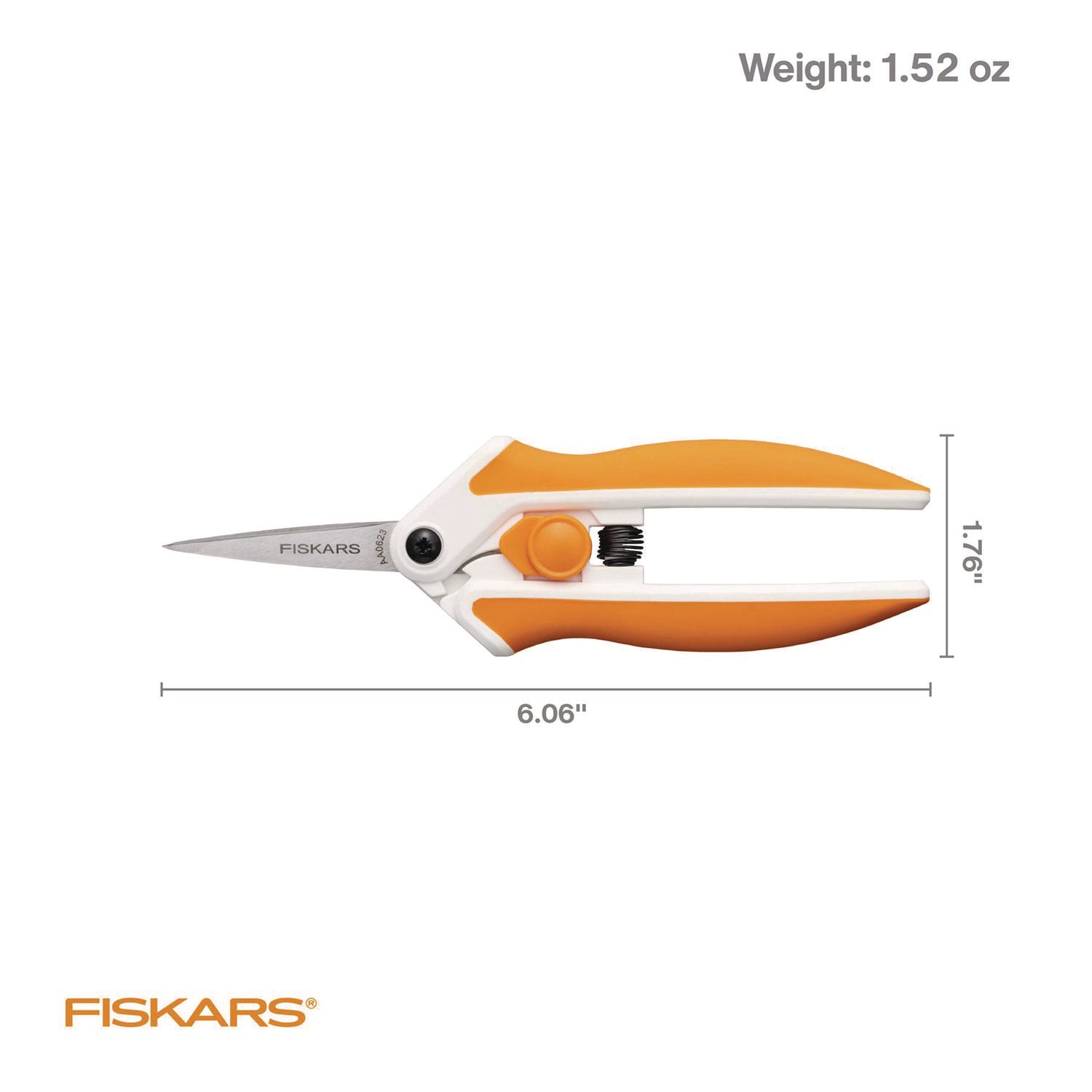 Micro-Tip Easy Action Scissors, 6.1" Long, 1.75” Cut Length, Orange/White Handle Fiskars® Flipcost