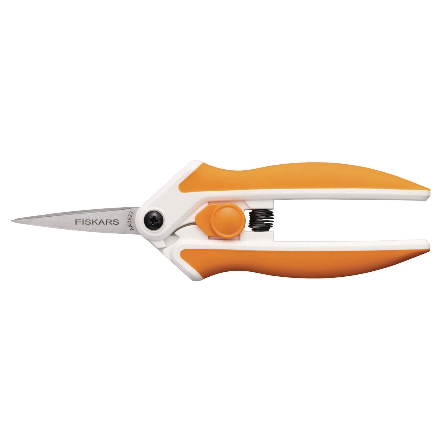 Micro-Tip Easy Action Scissors, 6.1" Long, 1.75” Cut Length, Orange/White Handle