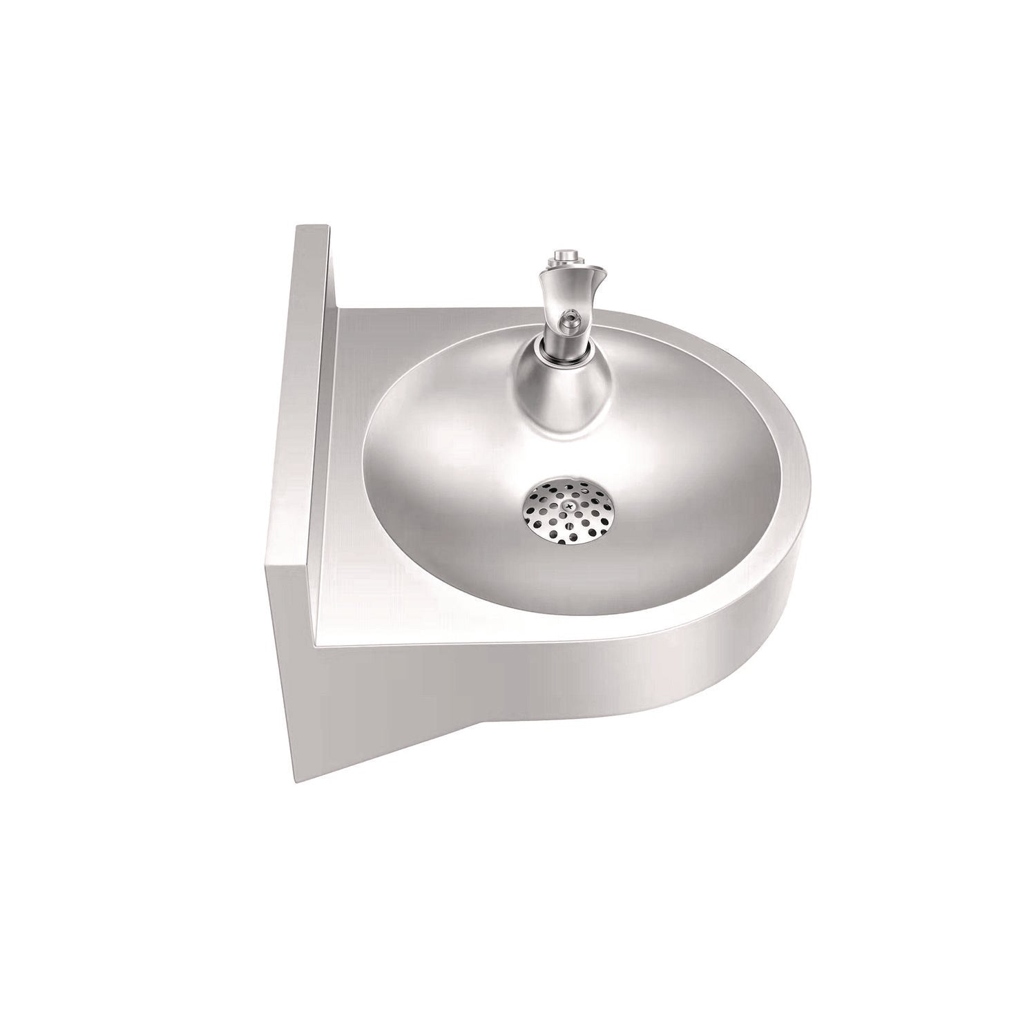 Wall-Mounted Indoor/Outdoor Water Fountain, Single-Level, Non-Filtered, Non-Refrigerated, Silver Alpine Industries Flipcost