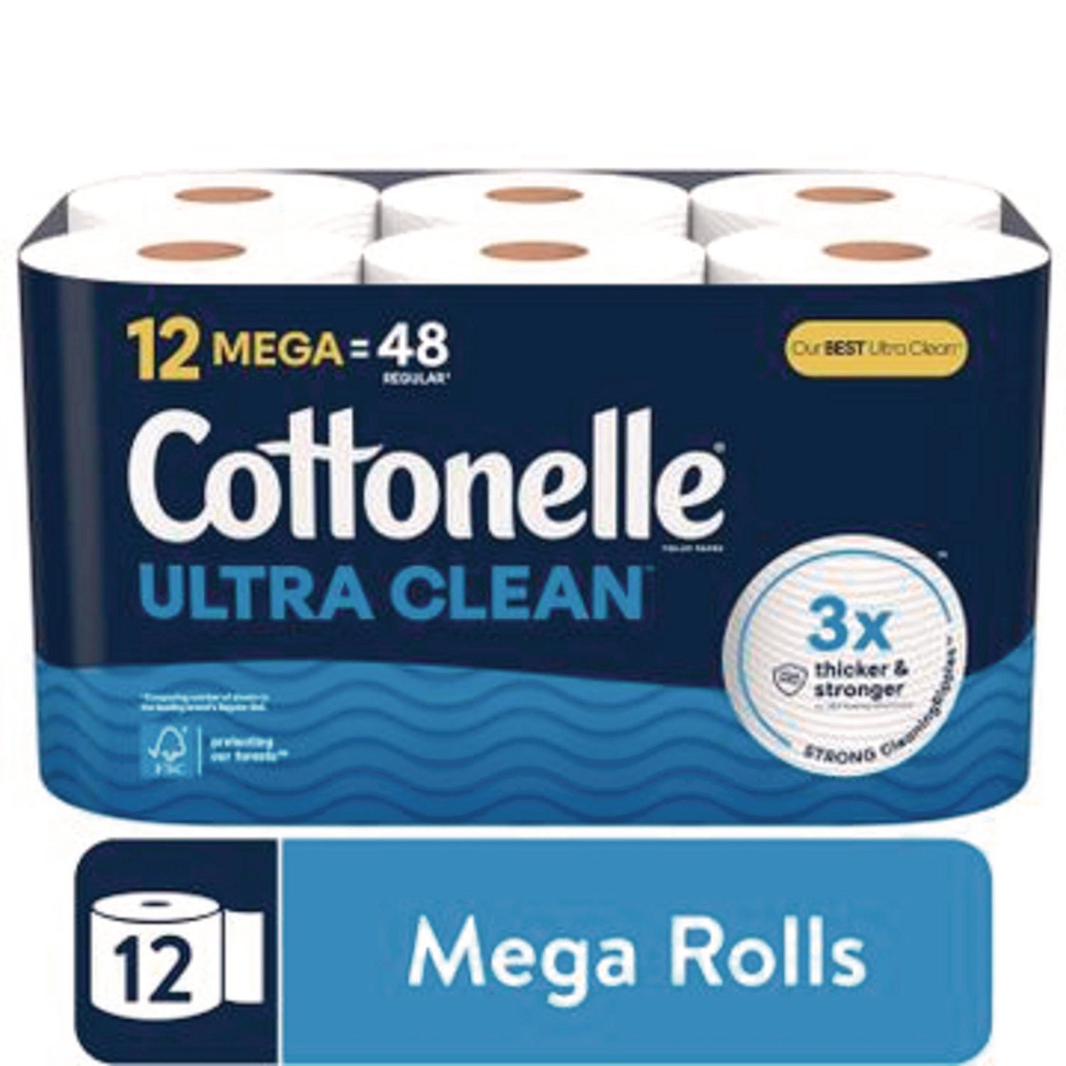 Ultra CleanCare Toilet Paper, Strong Bath Tissue, Septic Safe, 1-Ply, White, 284 Sheets/Roll, 12 Rolls/Pack, 4 Packs/Carton Cottonelle® Flipcost