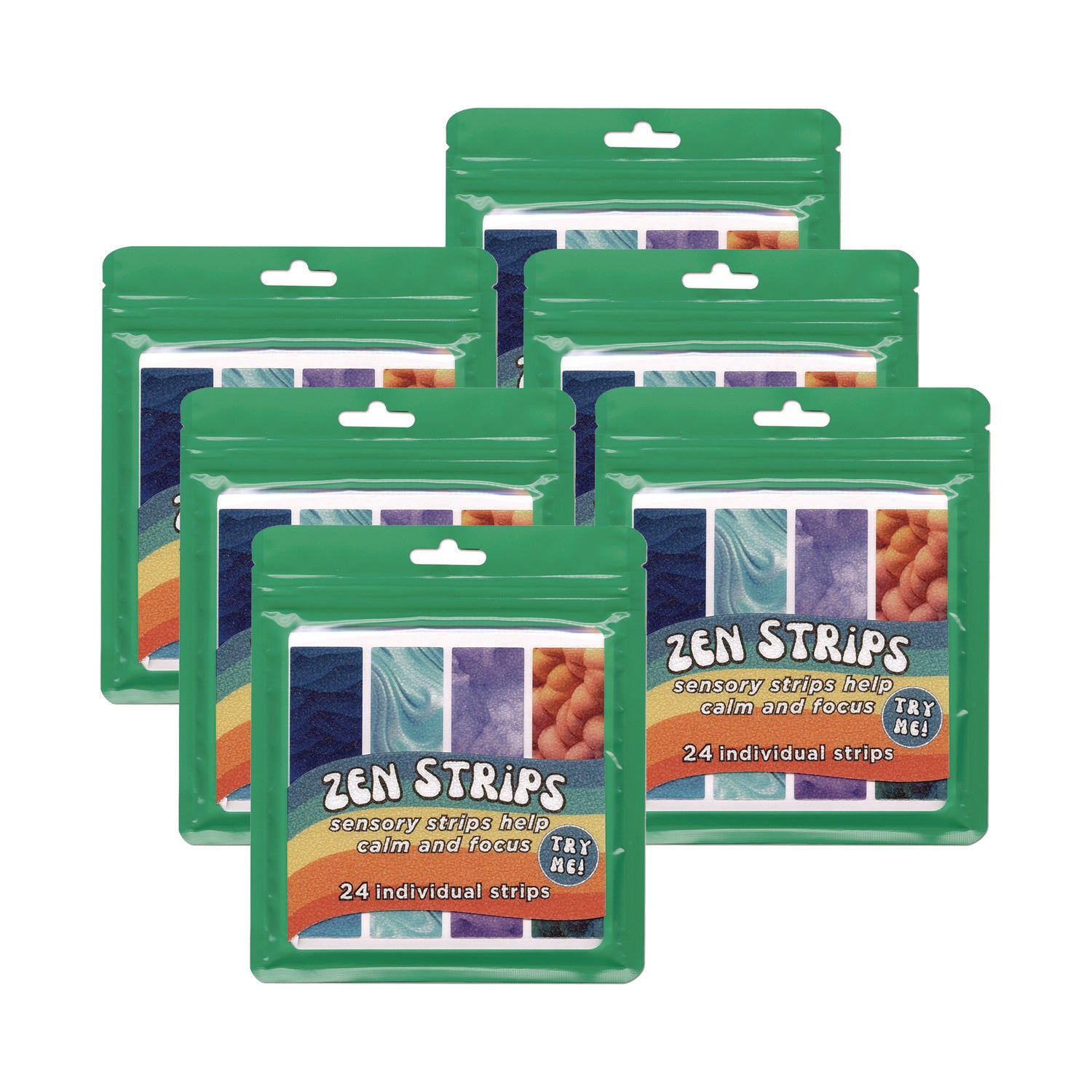 Zen Strips, Sandy Gradient Classpack, Assorted Colors, 24/Set, 6 Sets/Carton