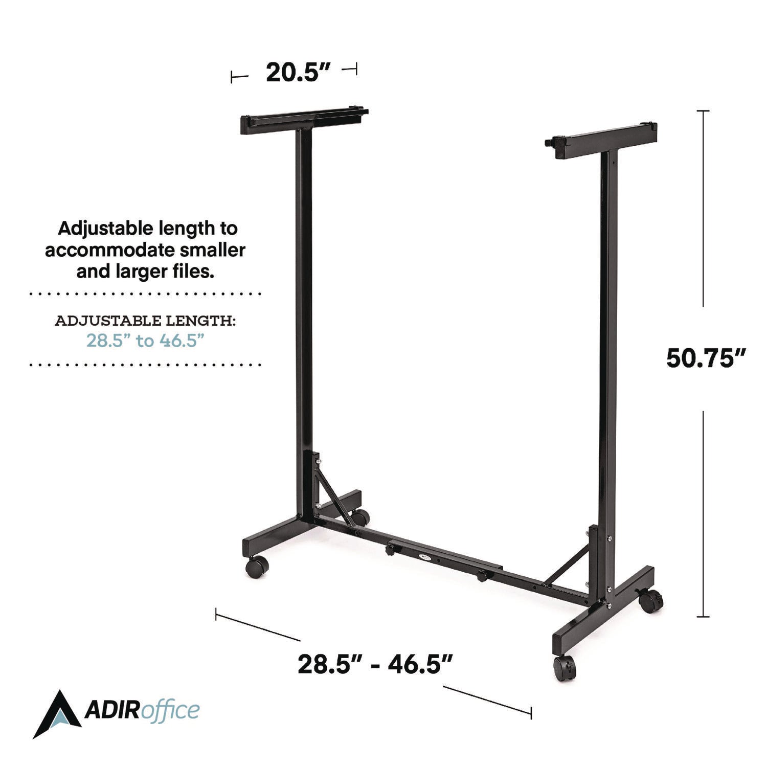 Expandable Blueprint Storage Cabinet Mobile Plan Center, Assorted Document Sizes, 20.5" x 28" to 46.5" x 50.75", Black AdirOffice Flipcost