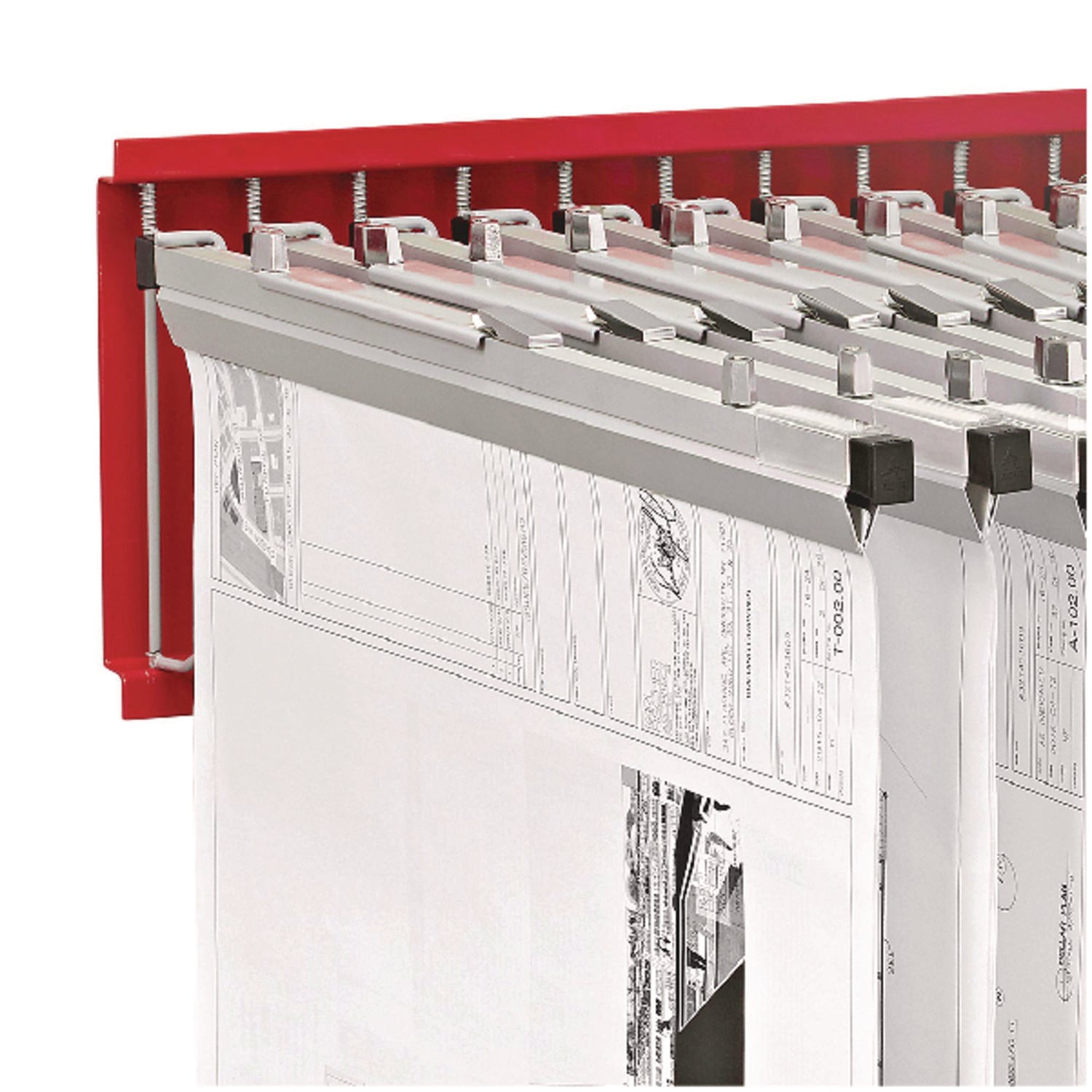 Large File Blueprint Pivot Wall Rack, Assorted Document Sizes Accommodated, 11" x 15.8" x 23.9", Red AdirOffice Flipcost