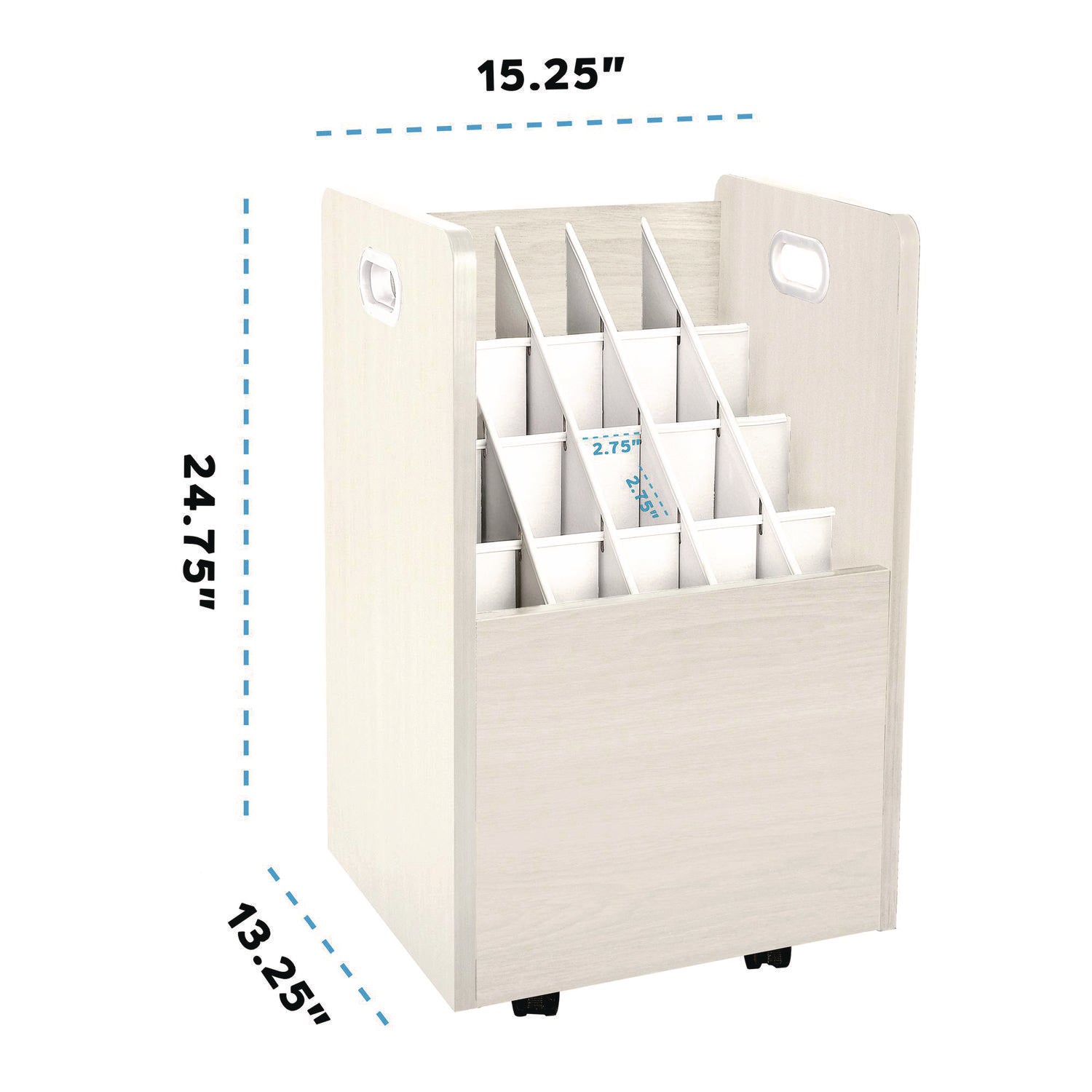 20-Slot Mobile Rolling Wood Blueprint Storage Cabinet Roll File Large Document Organizer, 15.25 x 13.25 x 24.75, White AdirOffice Flipcost