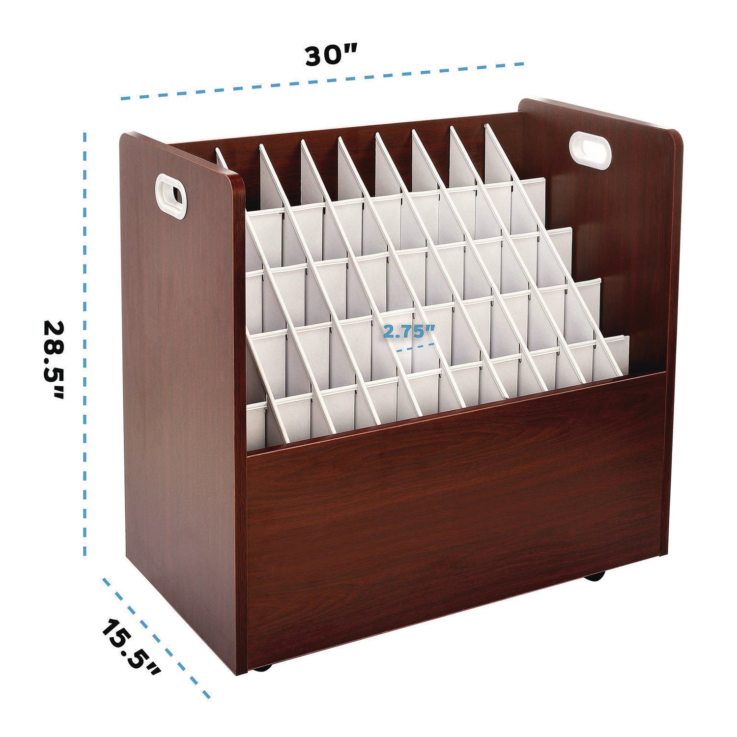 50-Compartment Mobile Wood Blueprint Rolled File Storage Organizer, 50 Compartments, 30 x 15.75 x 28.5, Mahogany AdirOffice Flipcost