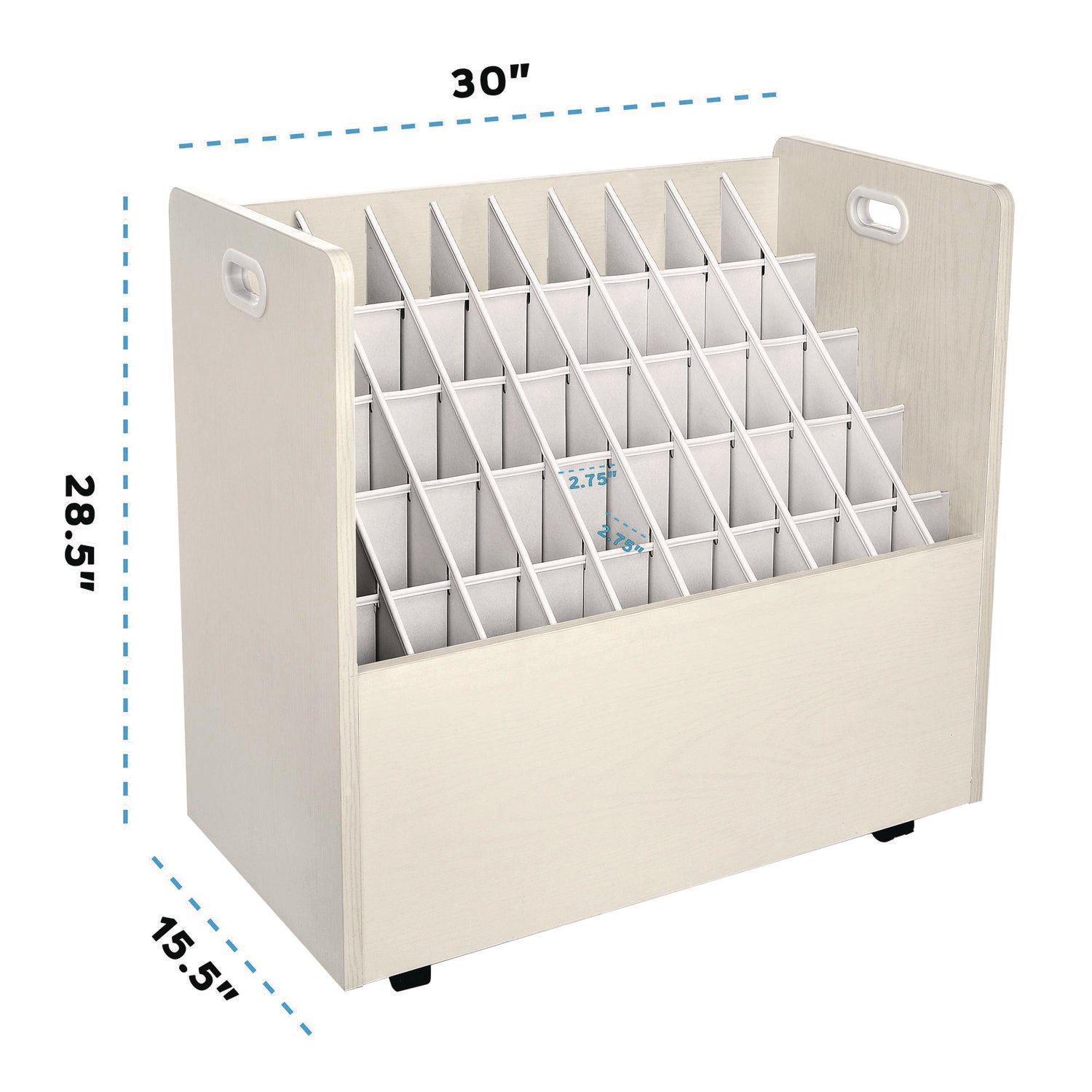 50-Compartment Mobile Wood Blueprint Rolled File Storage Organizer, 50 Compartments, 30 x 15.75 x 28.5, White AdirOffice Flipcost