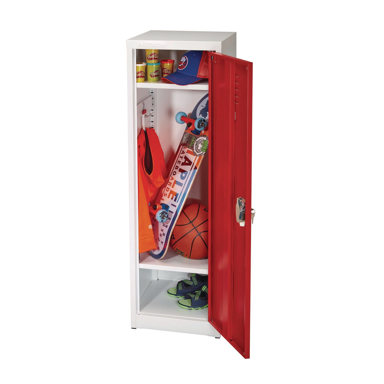 Steel Storage Locker, 1 Compartment, 15 x 15 x 48, Red AdirOffice Flipcost