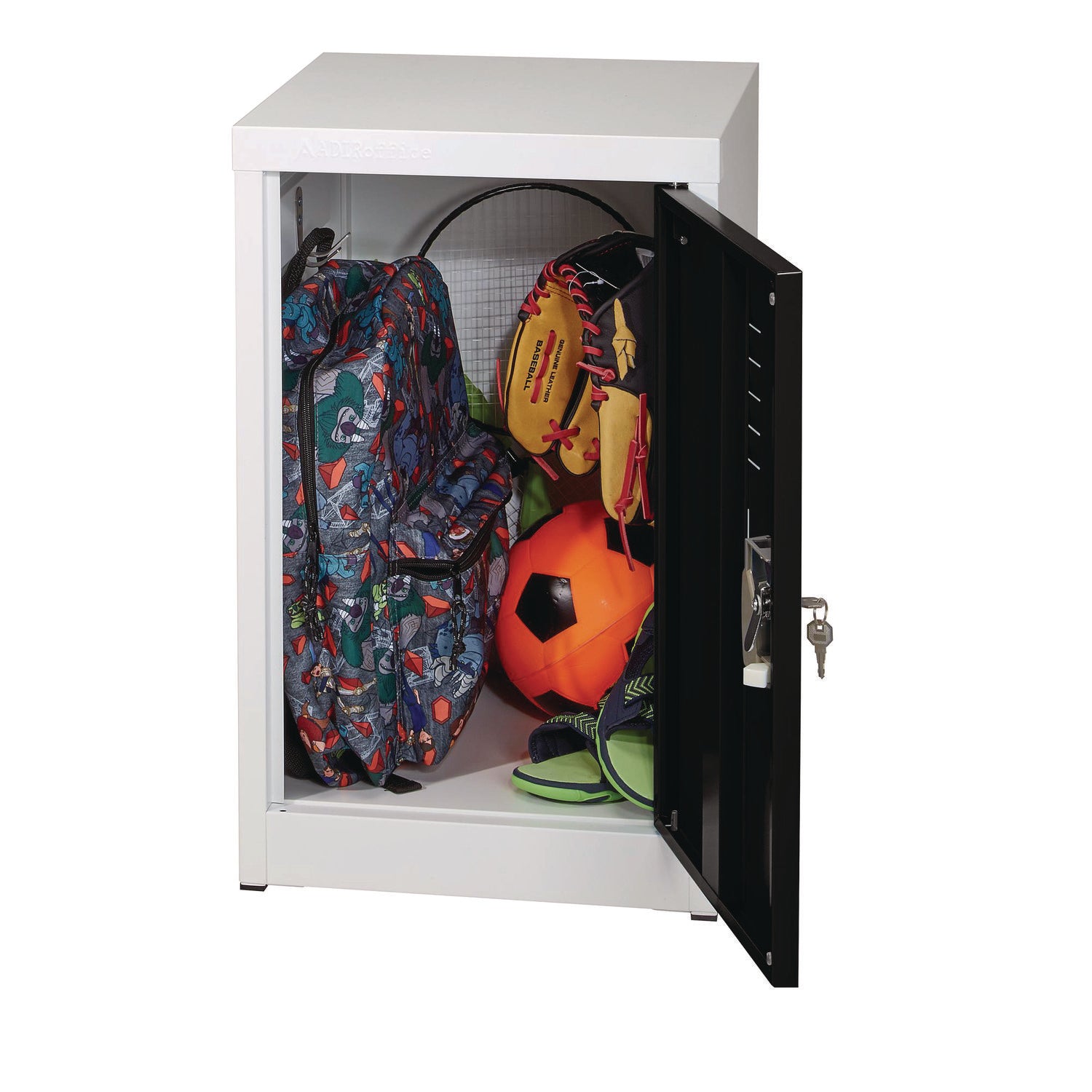 Steel Storage Locker, 1 Compartment, 15 x 15 x 24, Black AdirOffice Flipcost