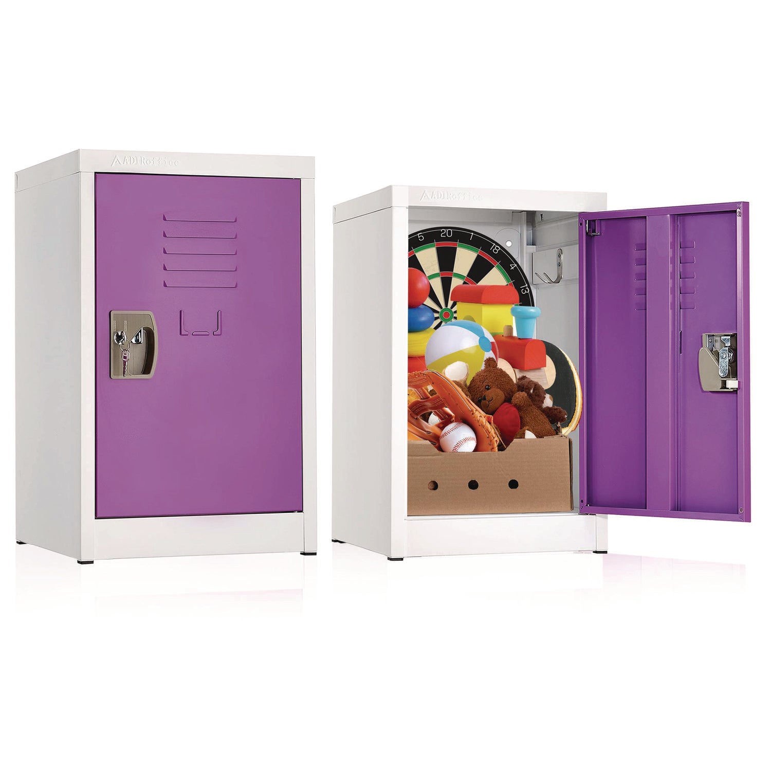 Steel Storage Locker, 1 Compartment, 15 x 15 x 24, Purple AdirOffice Flipcost