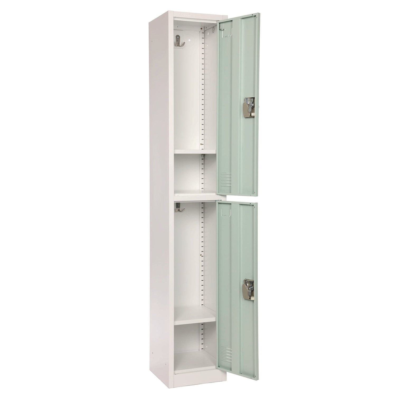 Steel Storage Locker, 2 Compartment, 12 x 12 x 72, Misty Green AdirOffice Flipcost