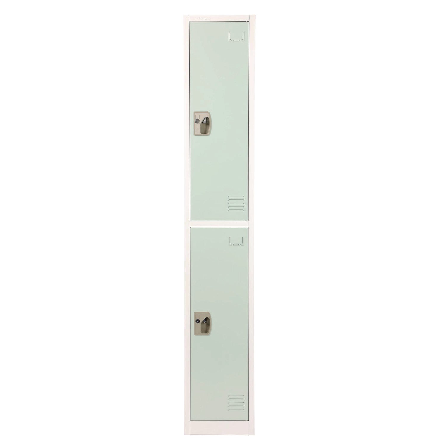 Steel Storage Locker, 2 Compartment, 12 x 12 x 72, Misty Green