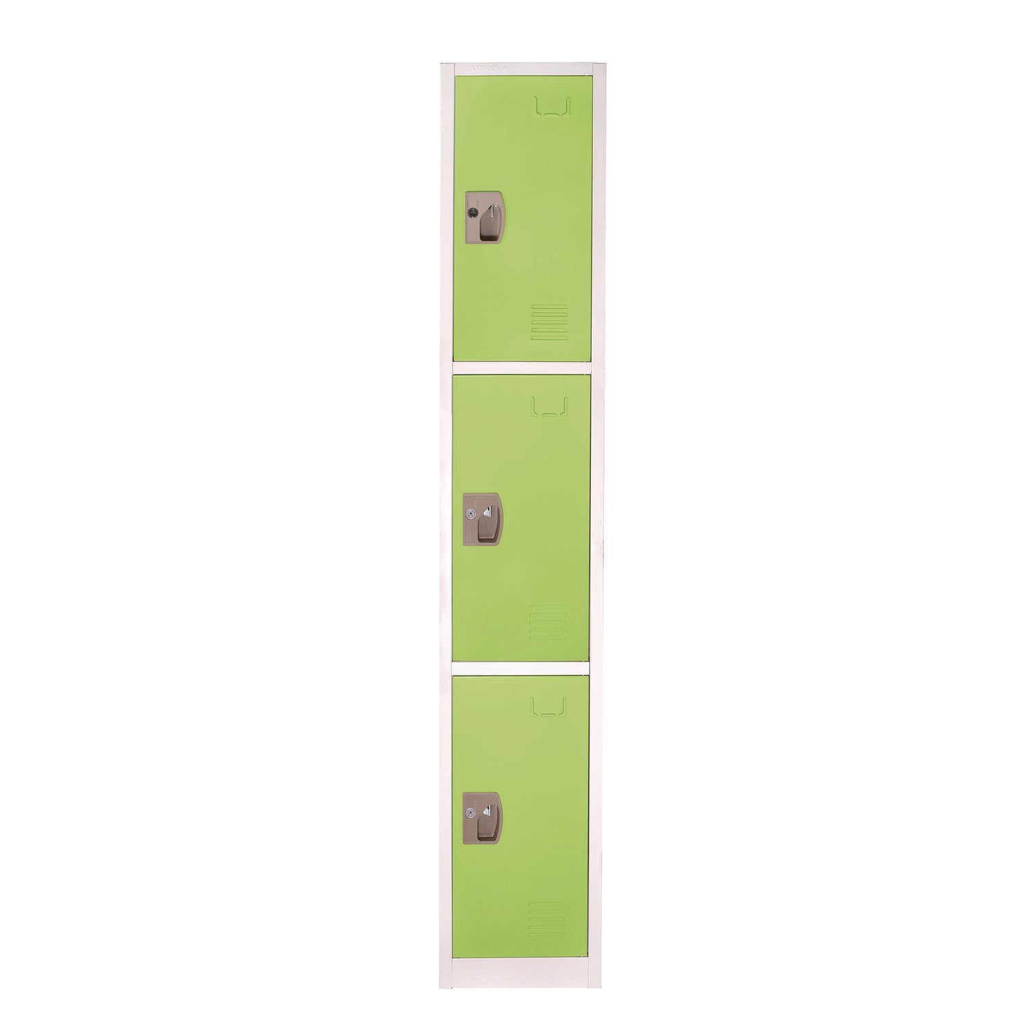 Steel Storage Locker, 3 Compartment, 12 x 12 x 72, Green