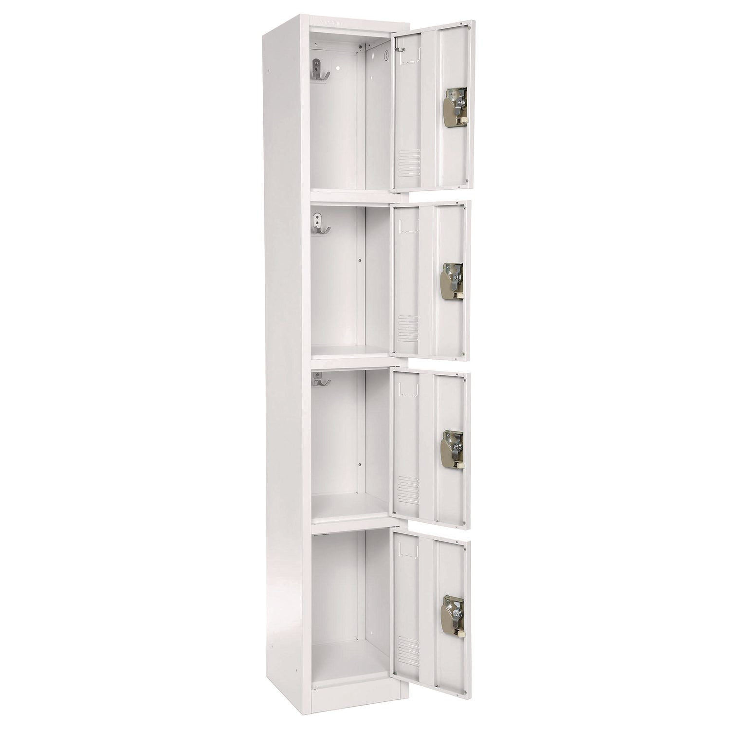 Steel Storage Locker, 4 Compartment, 12 x 12 x 72, White AdirOffice Flipcost