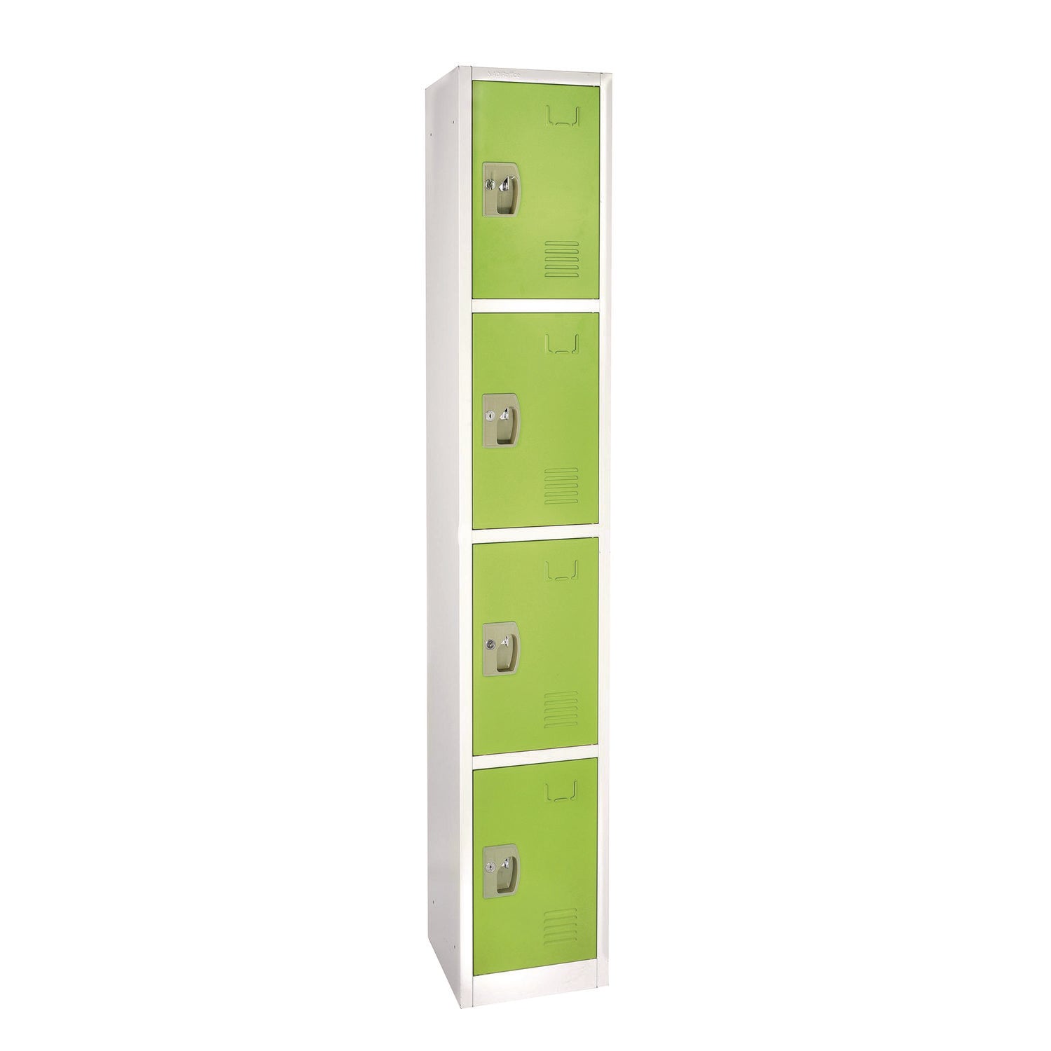 Steel Storage Locker, 4 Compartment, 12 x 12 x 72, Green