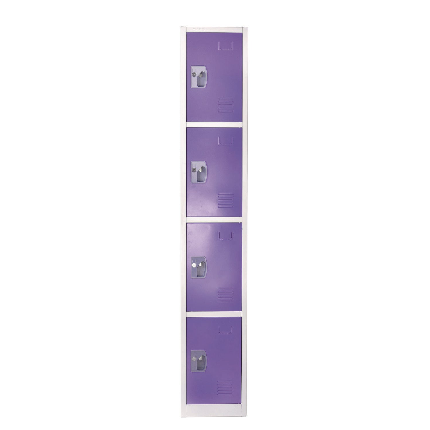 Steel Storage Locker, 4 Compartment, 12 x 12 x 72, Purple AdirOffice Flipcost