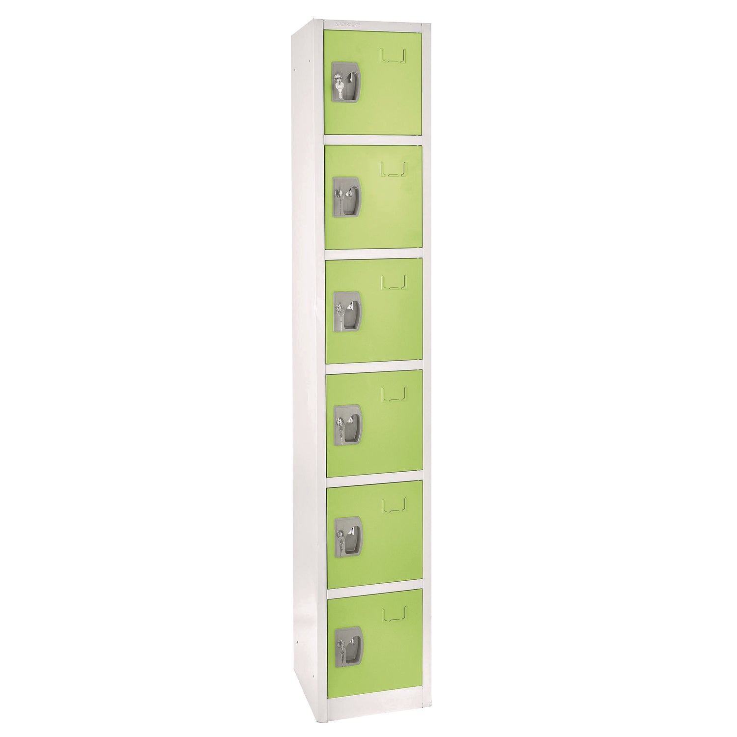 Steel Storage Locker, 6 Compartment, 12 x 12 x 72, Green