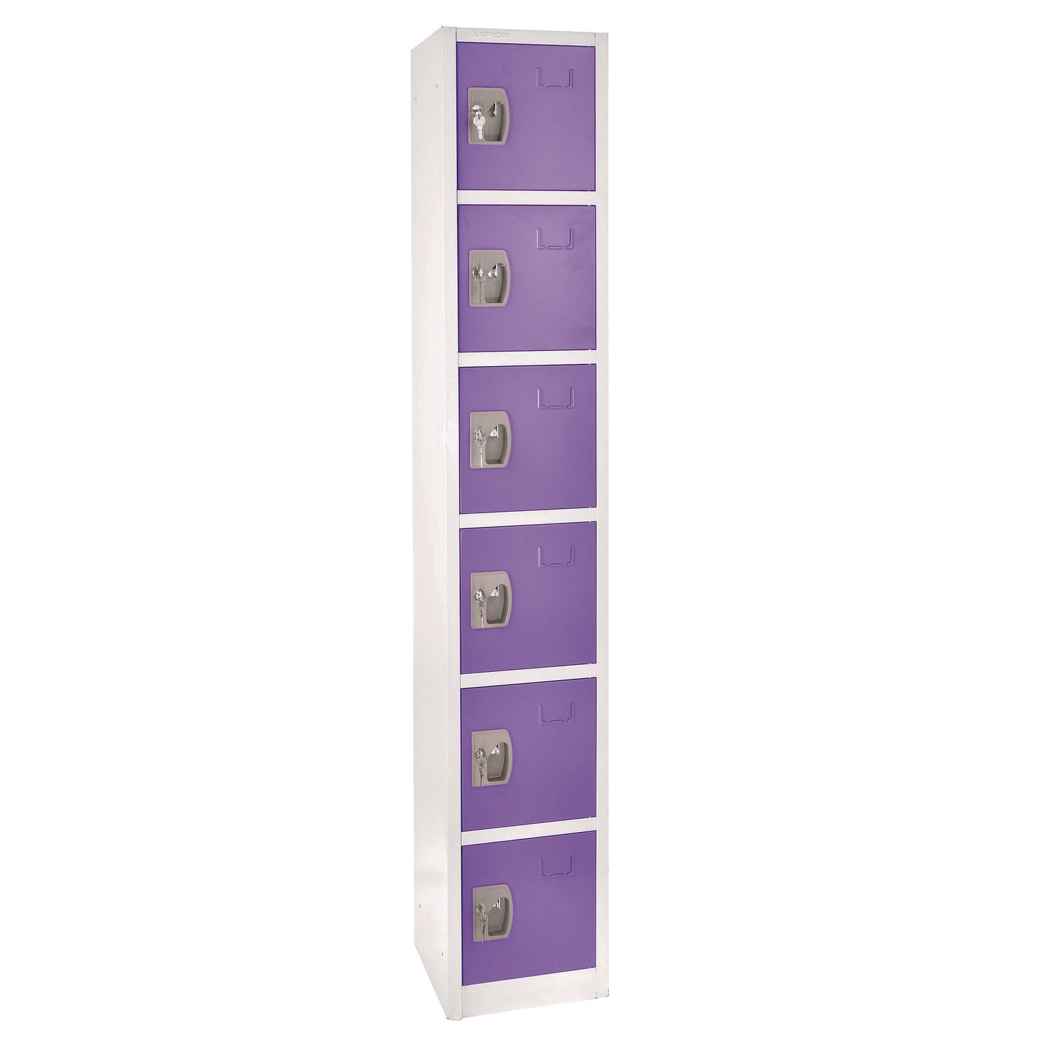 Steel Storage Locker, 6 Compartment, 12 x 12 x 72, Purple