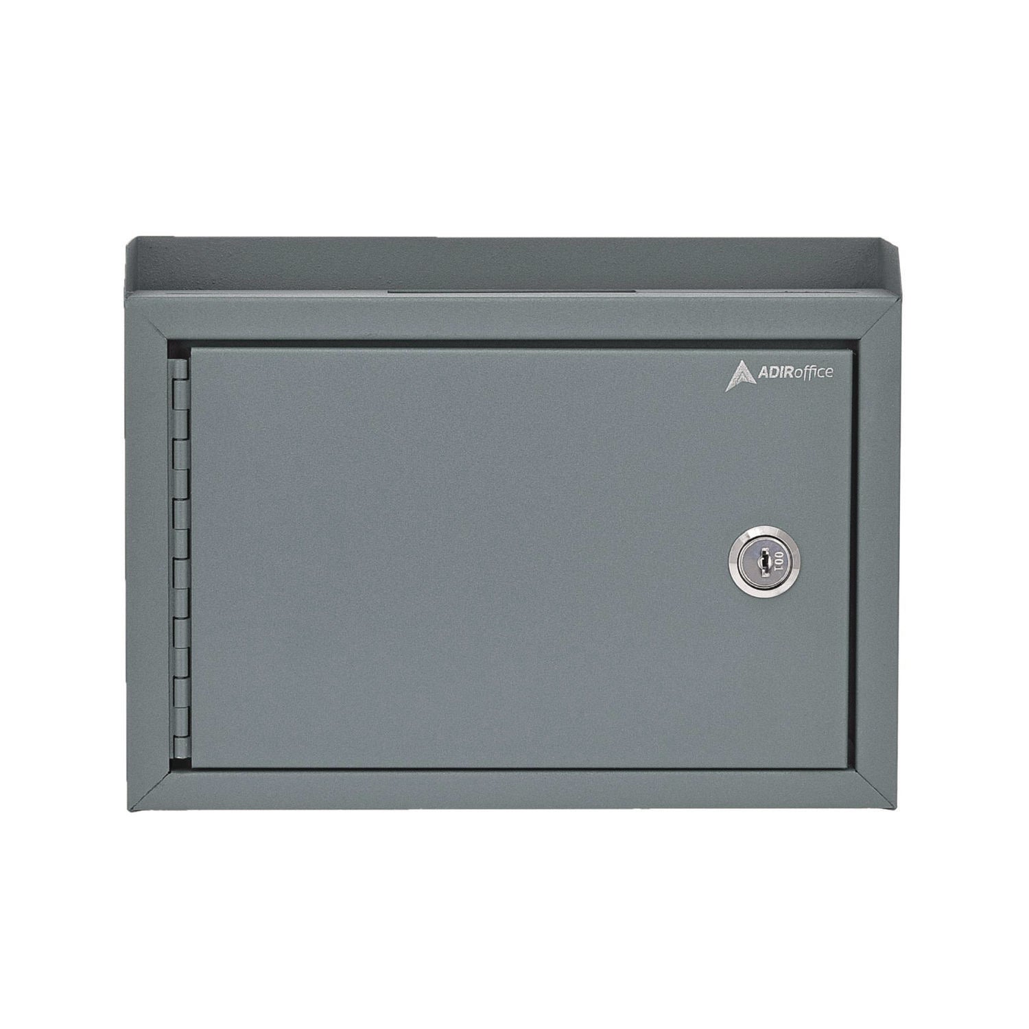 Medium Size Steel Multi-Purpose Secure Drop Box, 9.8 x 3.4 x 7.5, Gray AdirOffice Flipcost